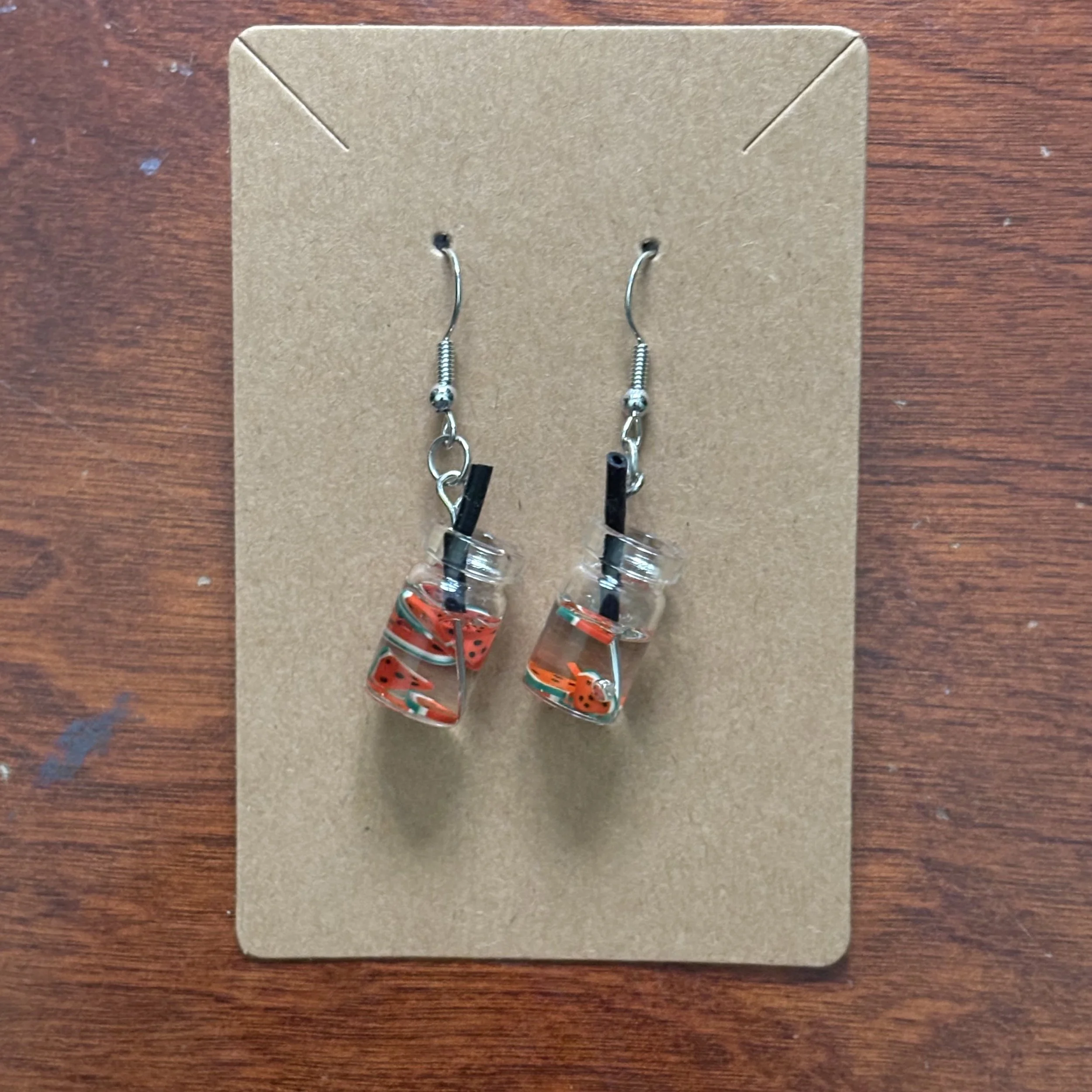 Whimsical Fruit Water dangling earrings