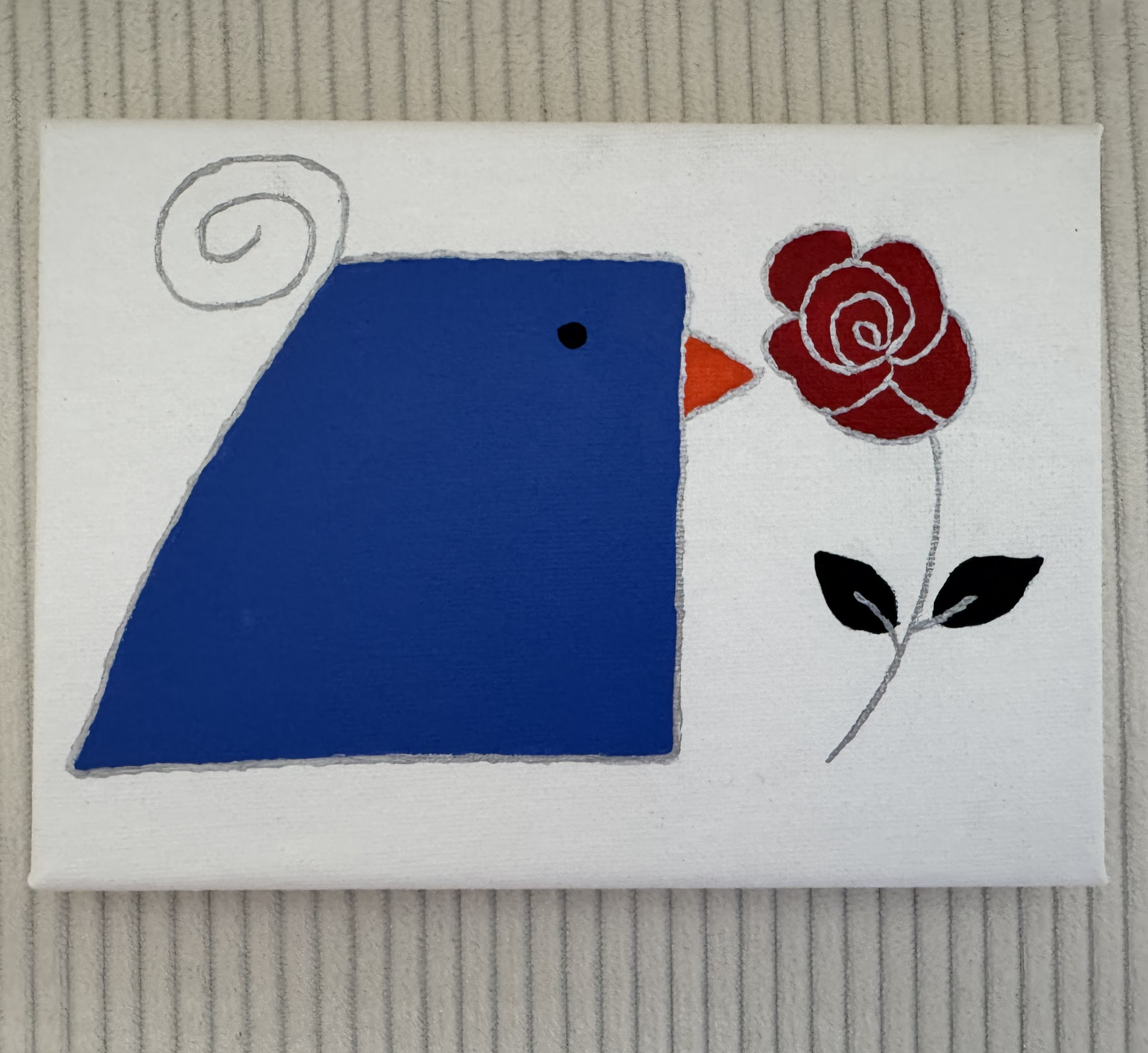 Bird and Rose Painting