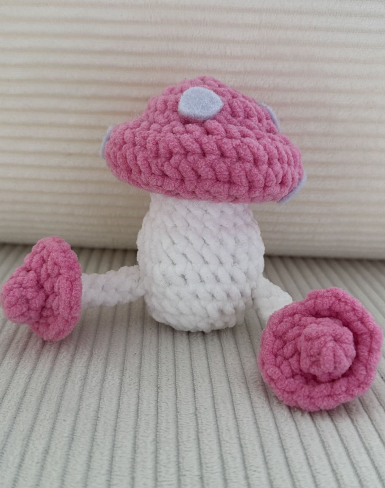 Crochet Pink Walking Mushroom