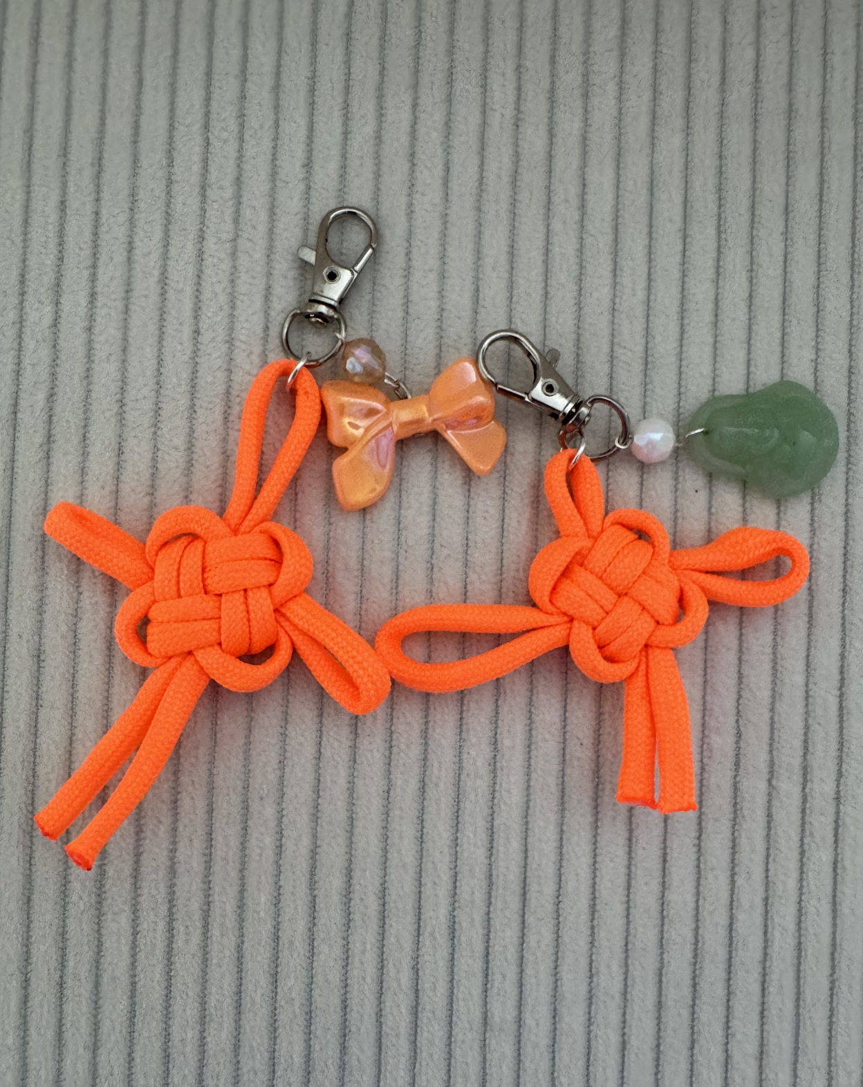 Bright Orange Lucky Knot Keychains