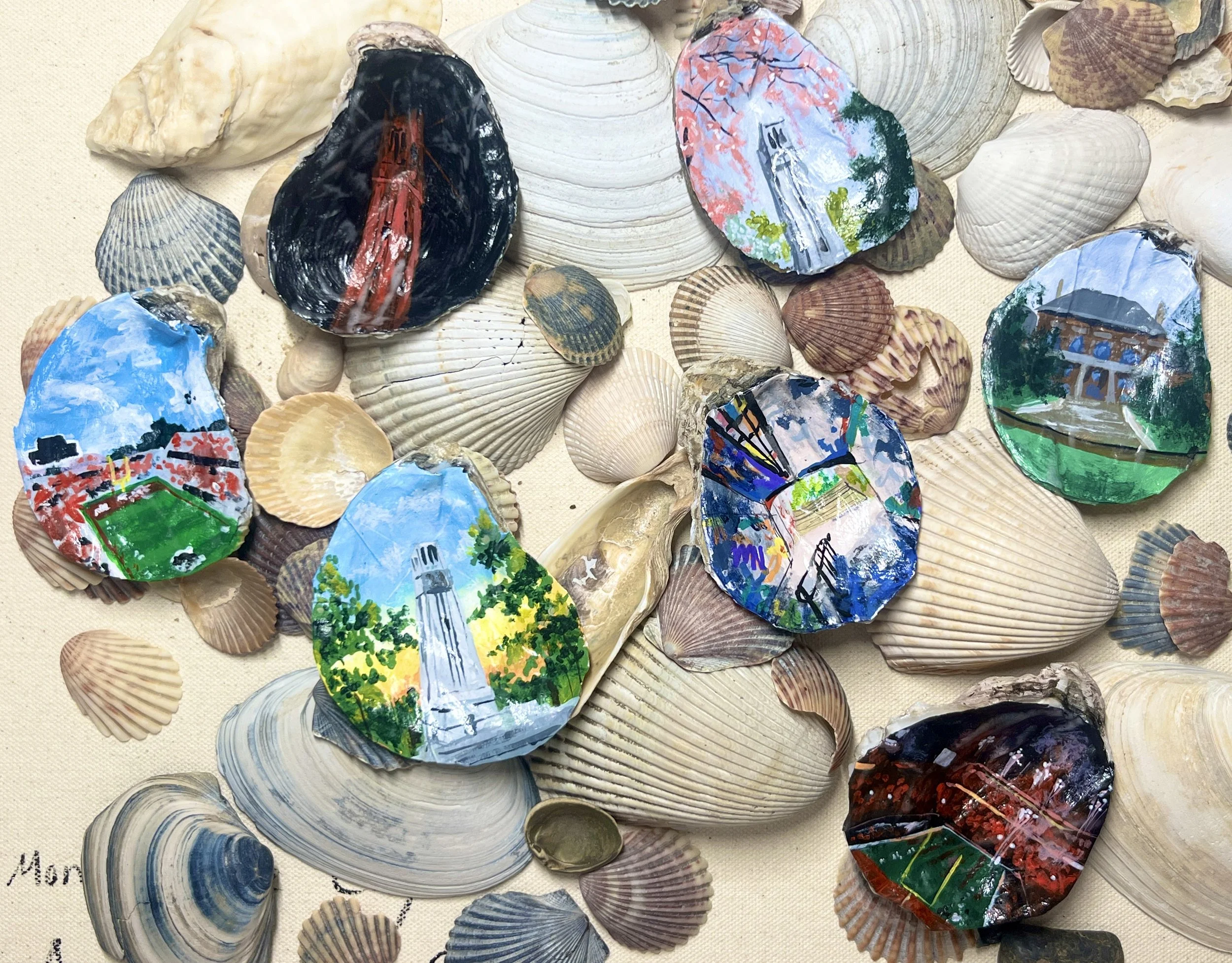 NC State Painted Oyster Shells