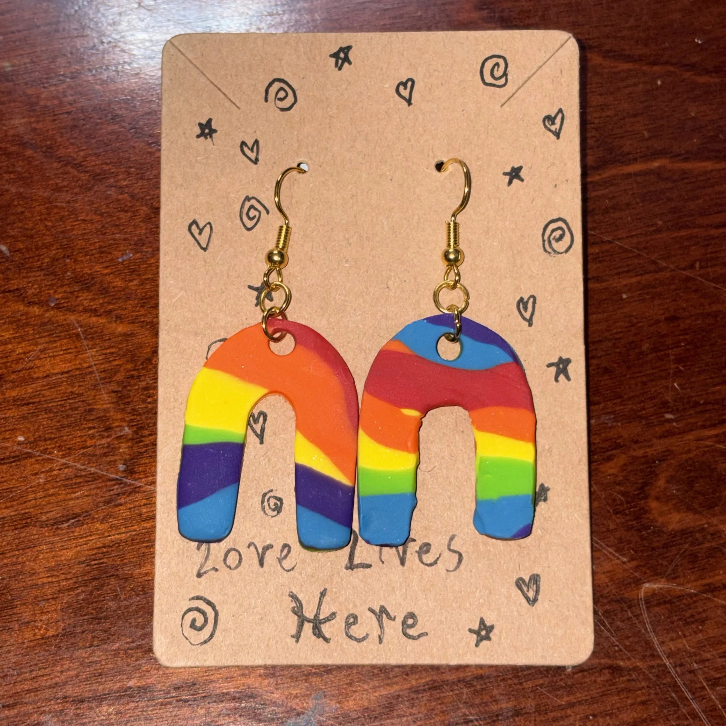 Marbled rainbow earrings