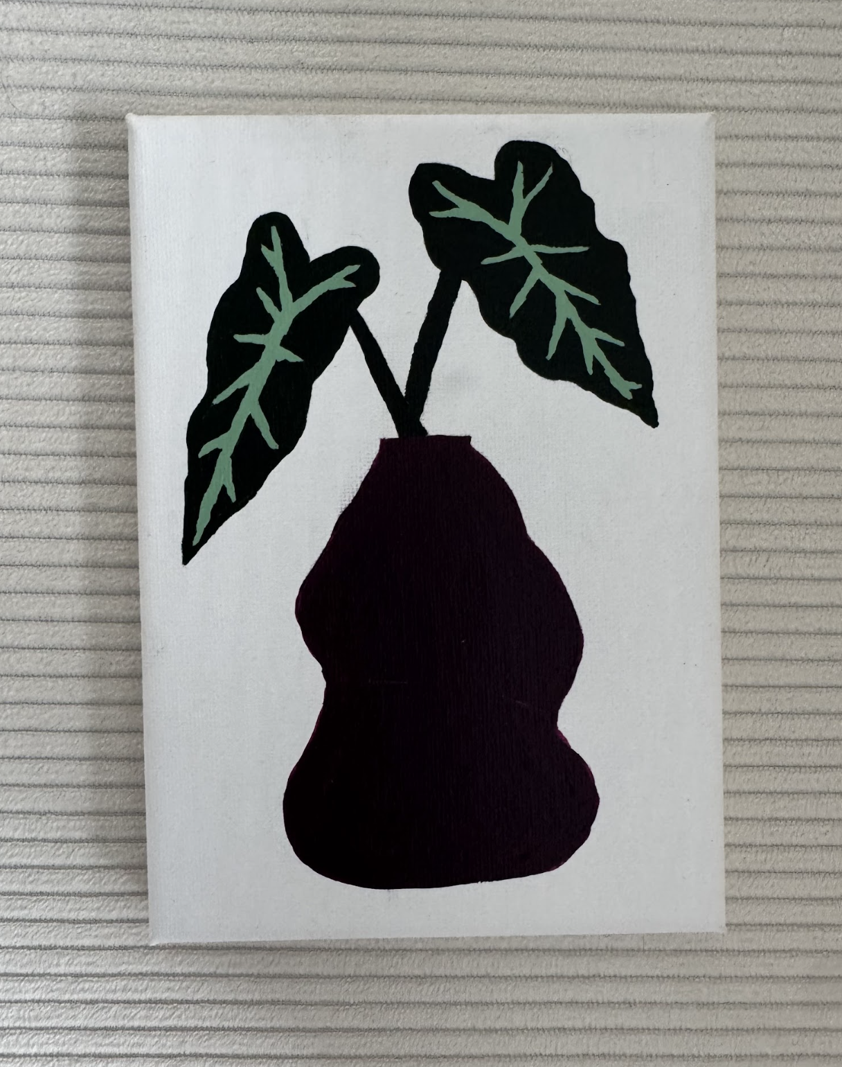 Alocasia Polly in Purple Vase Painting