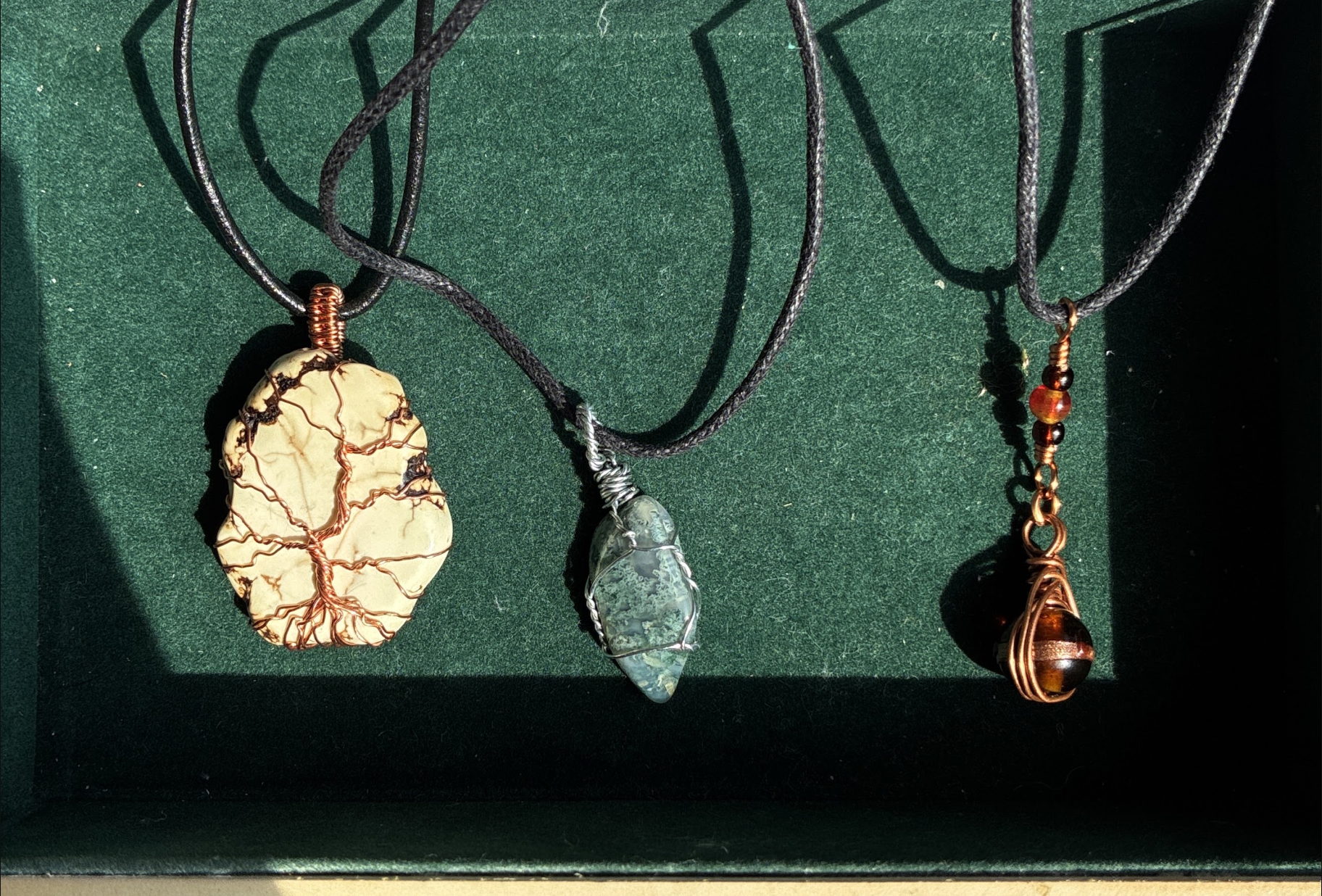 Wire-wrapped necklaces