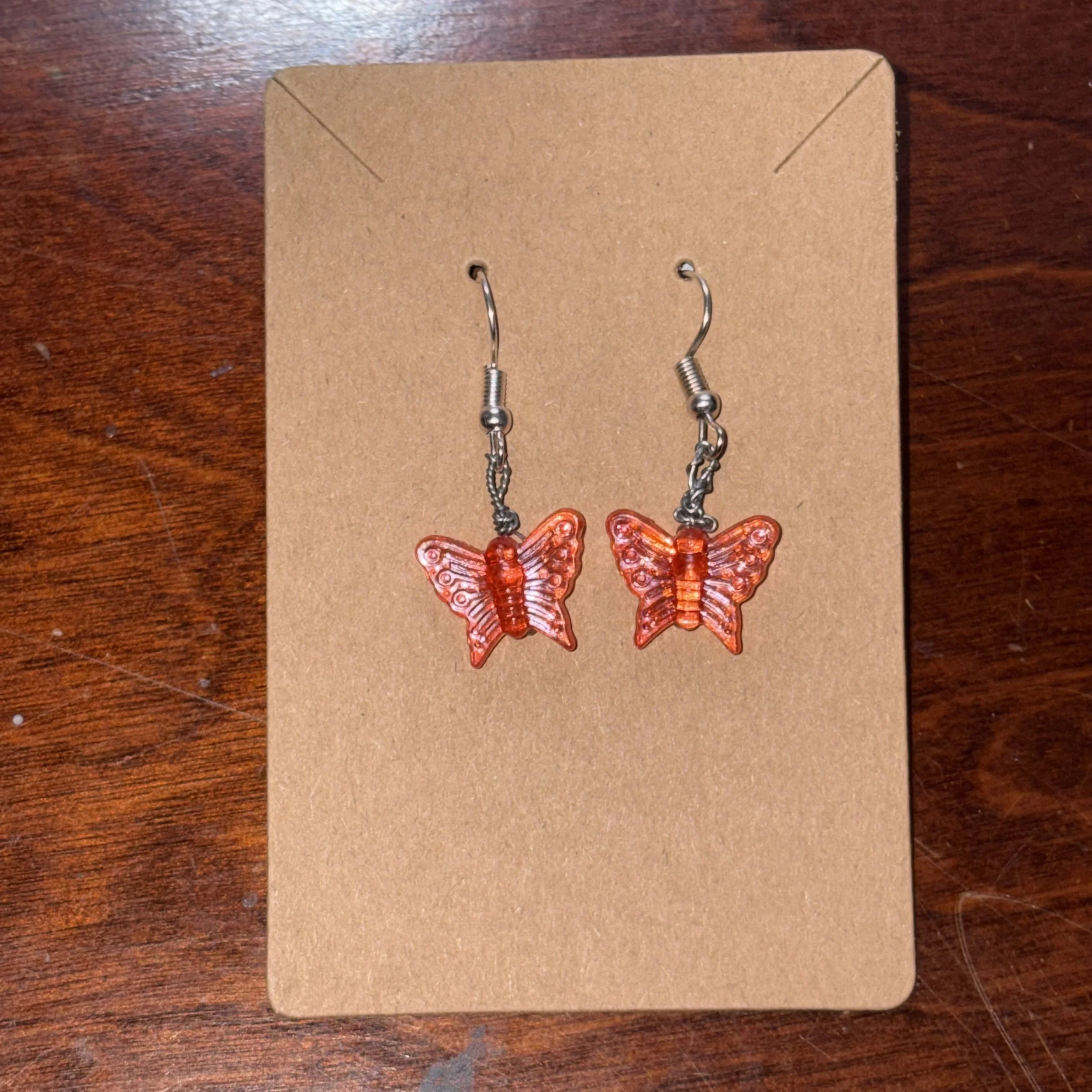 Red butterfly earrings