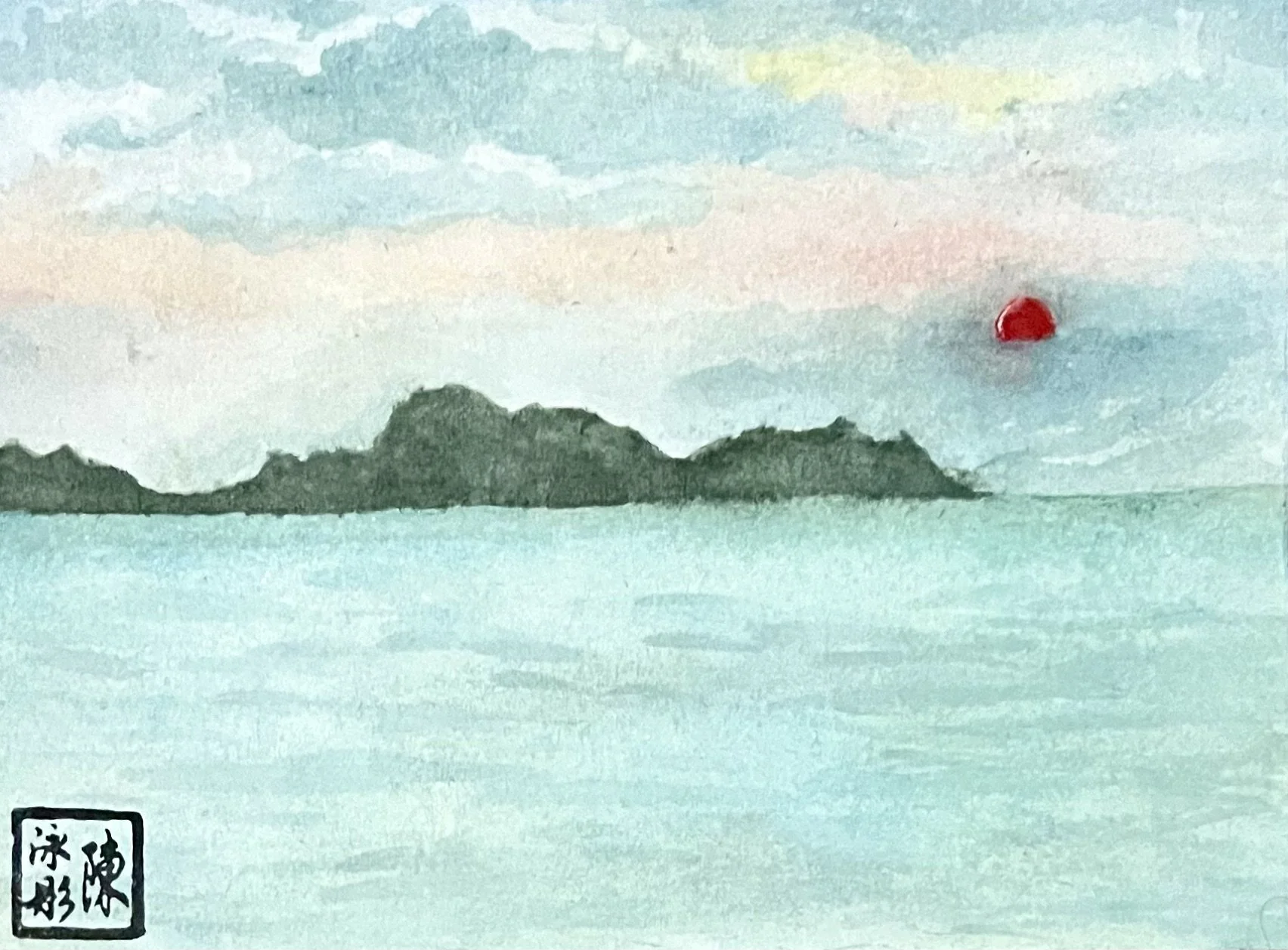 Lung Kwu Tan Seaside Postcard Painting