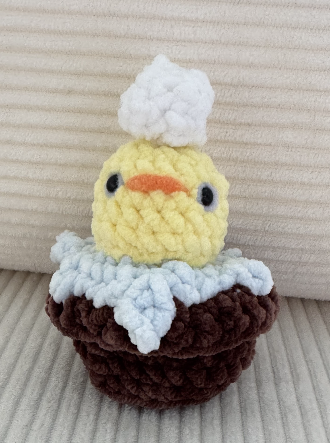 Crochet Duck in an Onsen