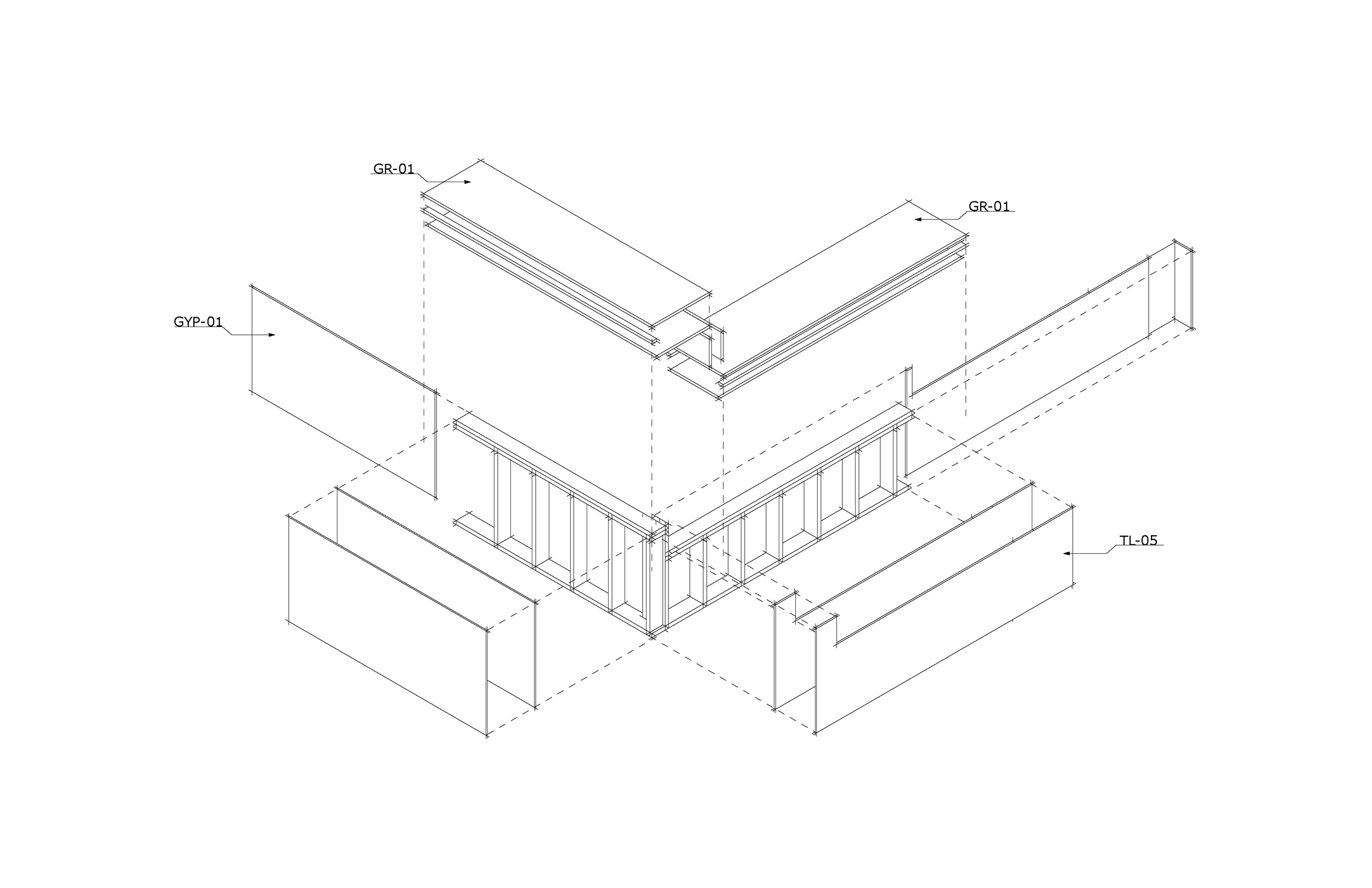 Bar Detail Exploded Isometric - CAD
