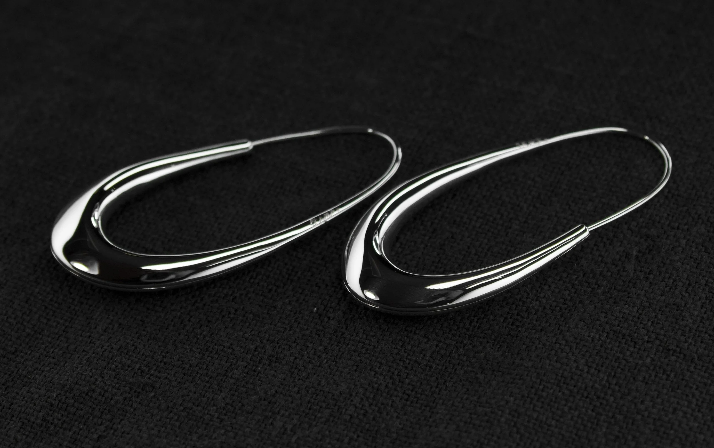 Oval Hoops in Sterling Silver