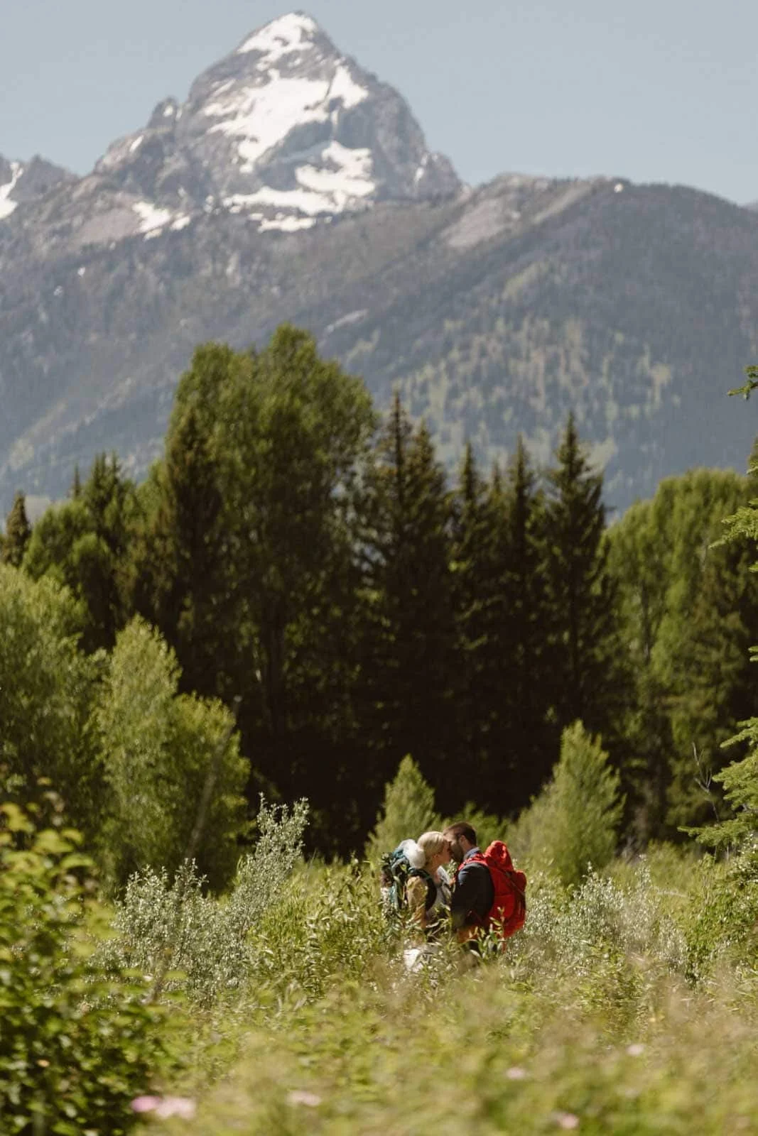 couple hiking through the Grand Teton National Park