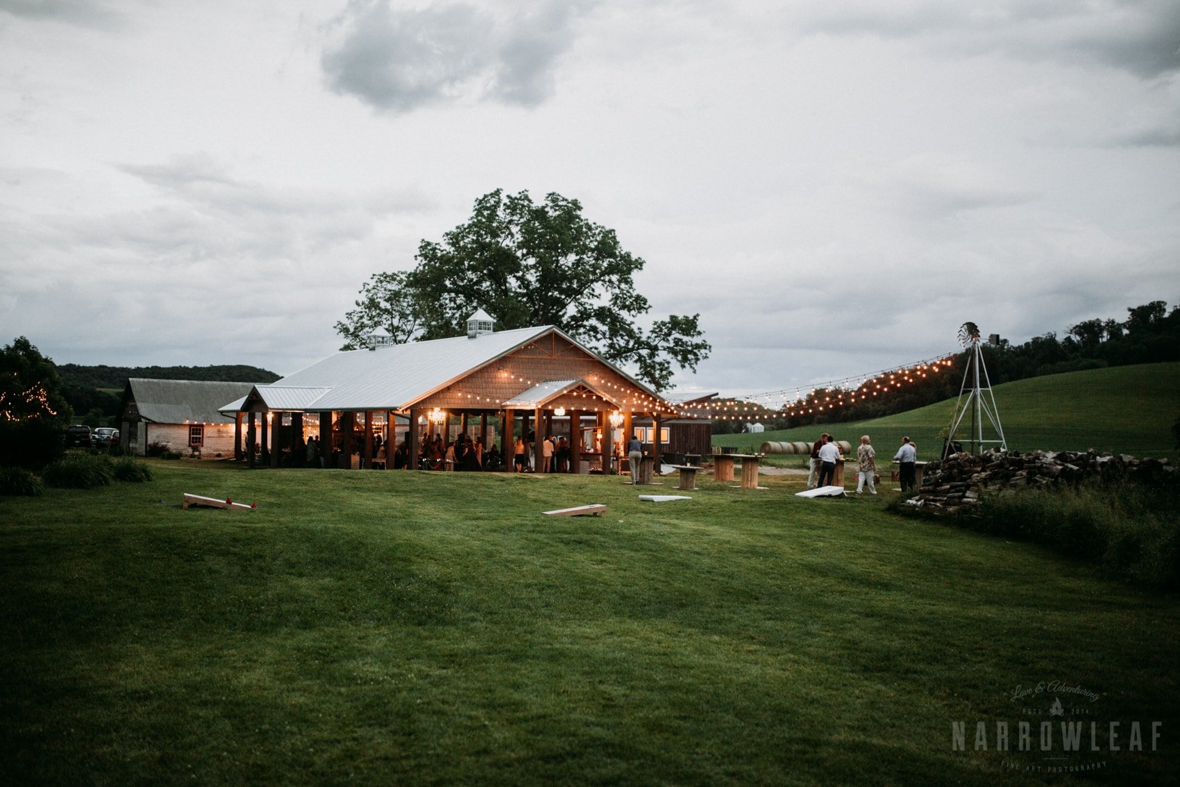 The Hidden Meadow &amp; Barn wedding reception.