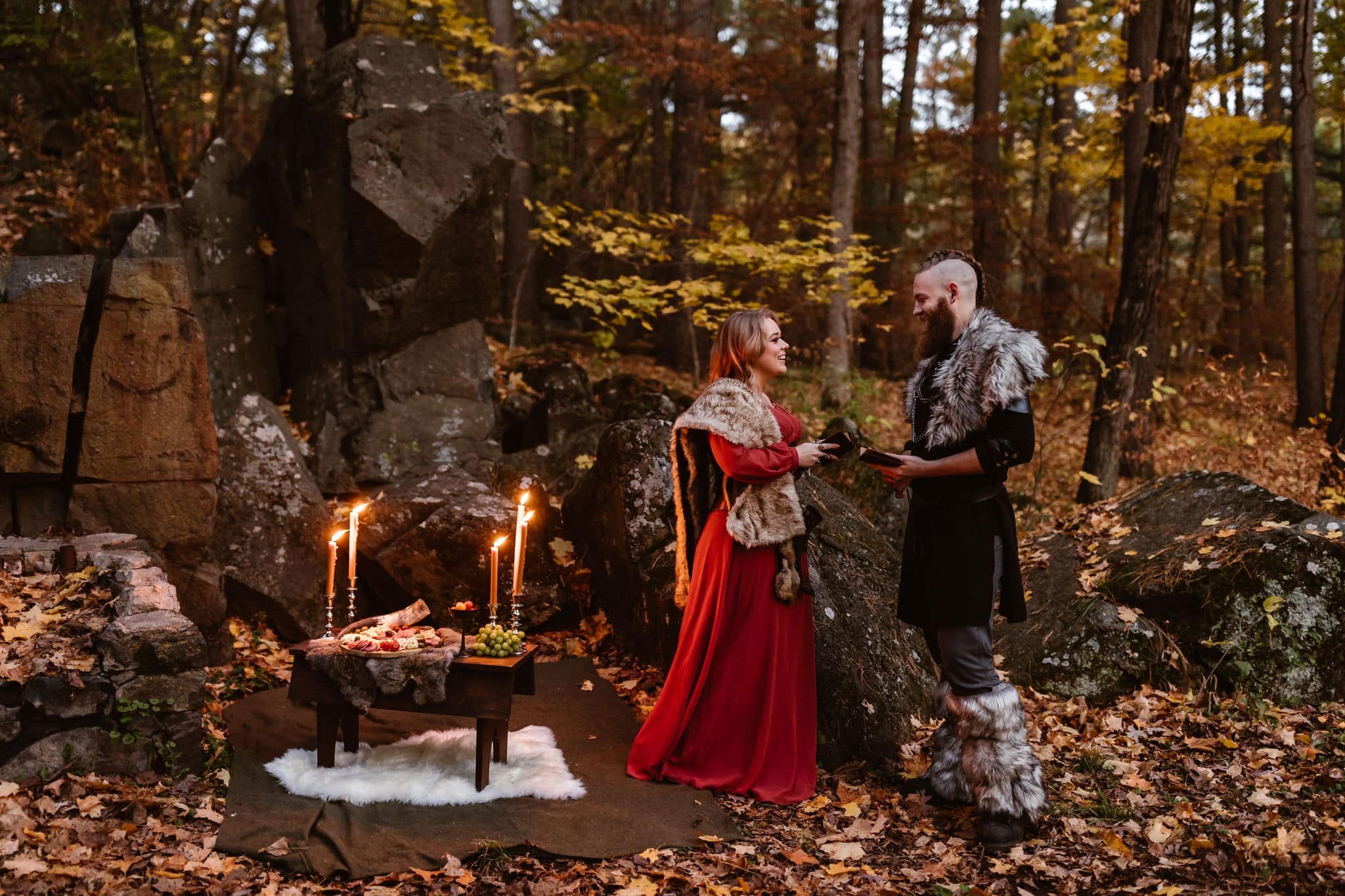 Viking wedding hand fasting ceremony