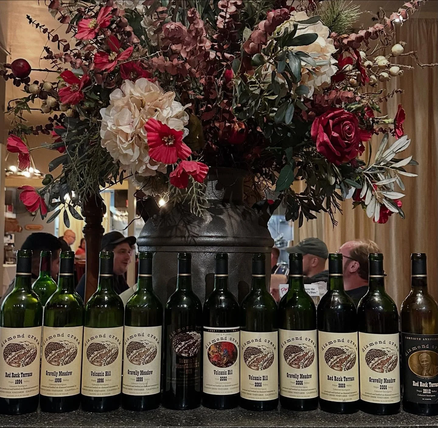 Diamond Creek | 11 Vintage Vertical Dinner 🍇🍷

We put together a magical evening with friends and colleagues tasting over 11 vintages of the legendary and historic Diamond Creek Vineyard. The highlights were both 96&rsquo;s (Gravelly Meadow &amp; V