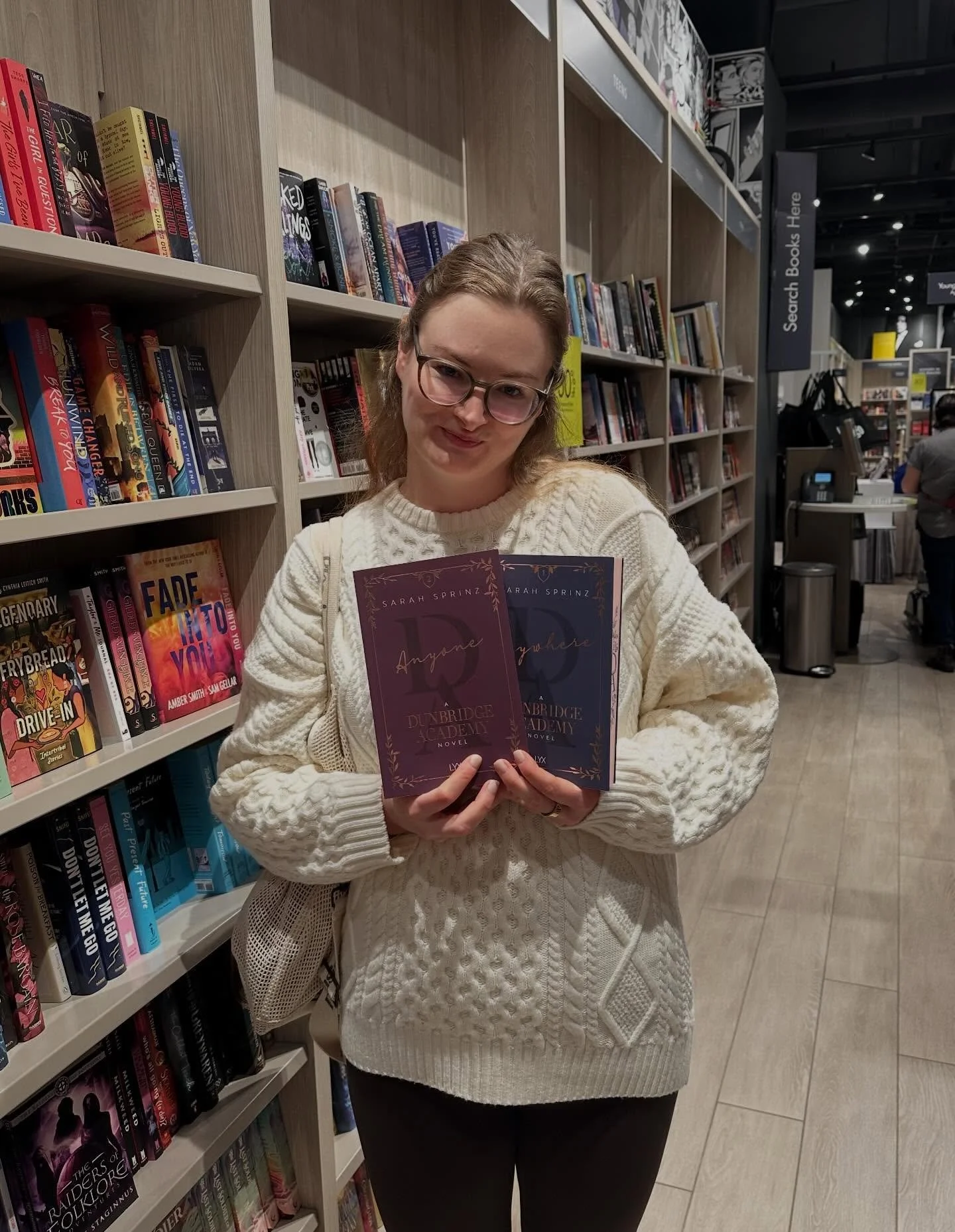 ANYONE is officially out in Canada &amp; the US!! ✨✨ Still can&rsquo;t quite believe I got to walk into a bookstore and see my name casually staring back at me 🫠 Spent the day meeting my book babies, signing copies, and remembering 2019&mdash;when I