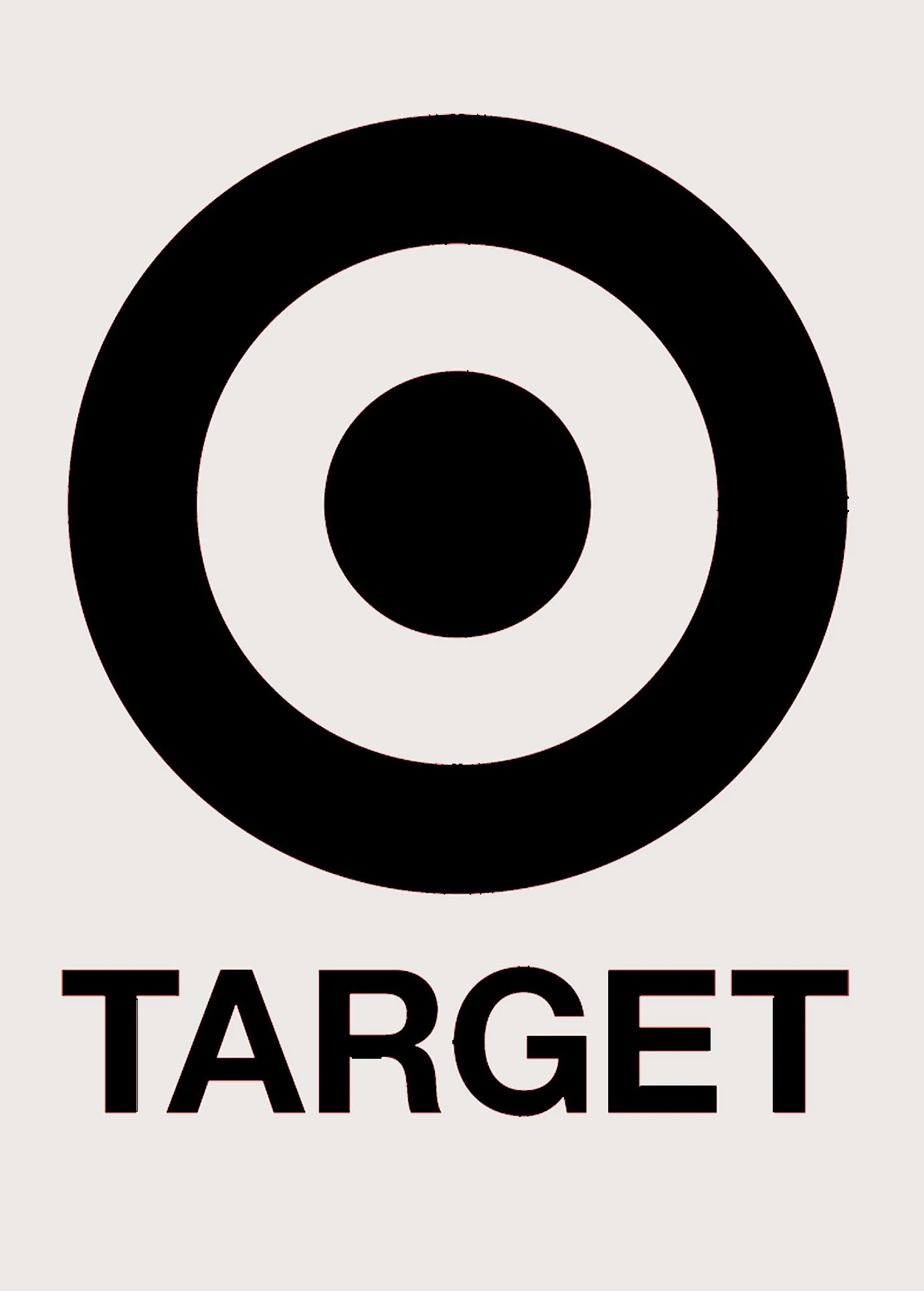 Black and white target symbol with concentric circles and the word 'TARGET' written below.