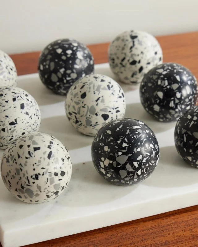 Tic-tac-toe, but make it fashion? 

Pietra Terrazzo Marble &amp; Resin Tic-Tac-Toe is part of a set of luxury games I designed for The Conran Shop. Each piece is handcrafted by skilled artisans in India.

@TheConranShop
Available at Mr Porter, photo 