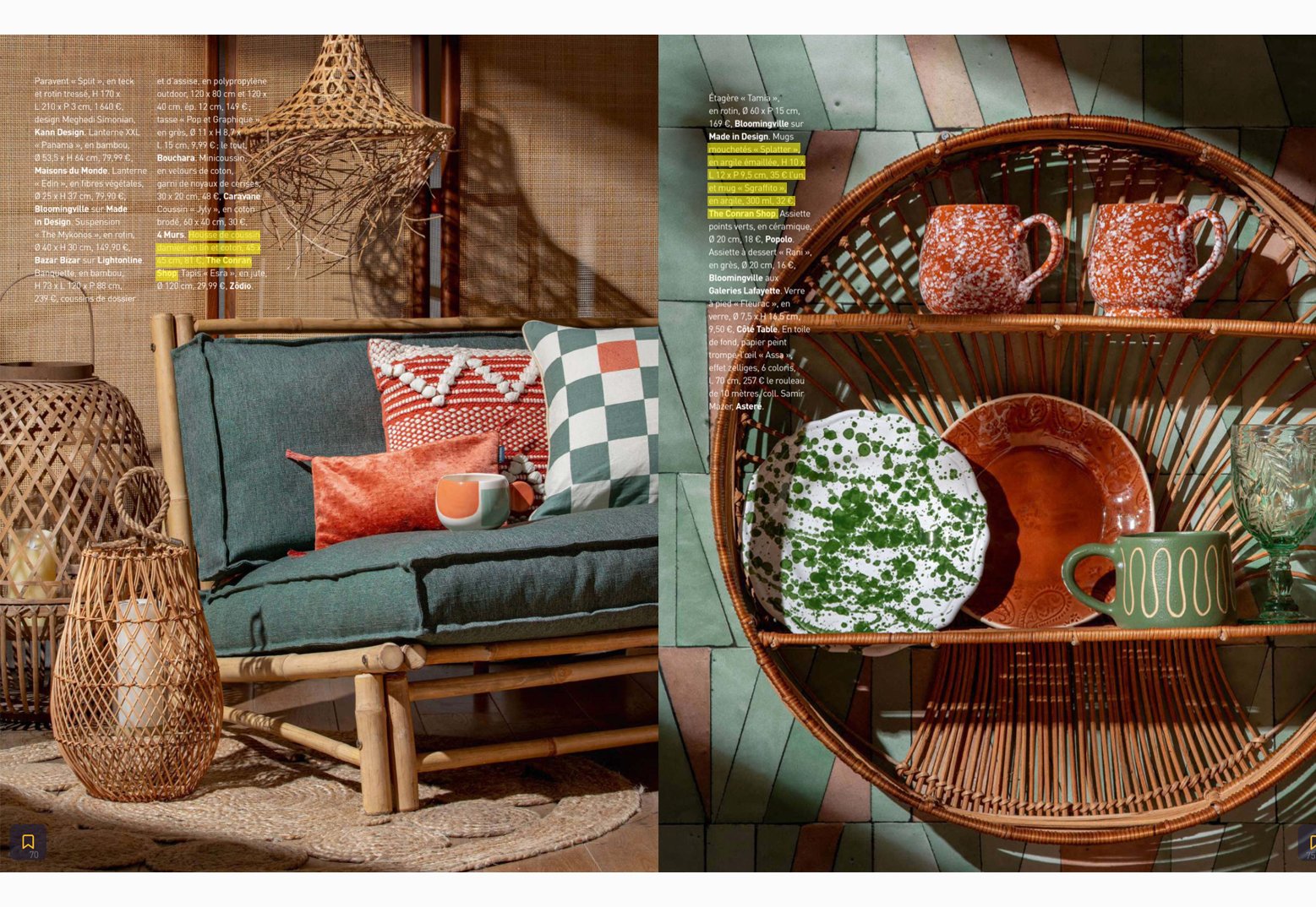 Check cushion, splatter mug & sgraffito mug | Arts & Decoration (France)