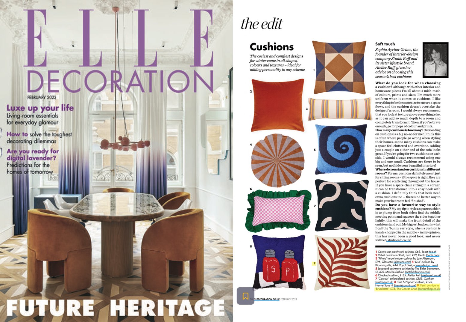 Fern Cushion | Elle Decoration