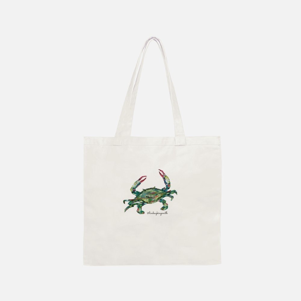 Crab Bag/tote 100% Cotton 13" x 13" x 2"