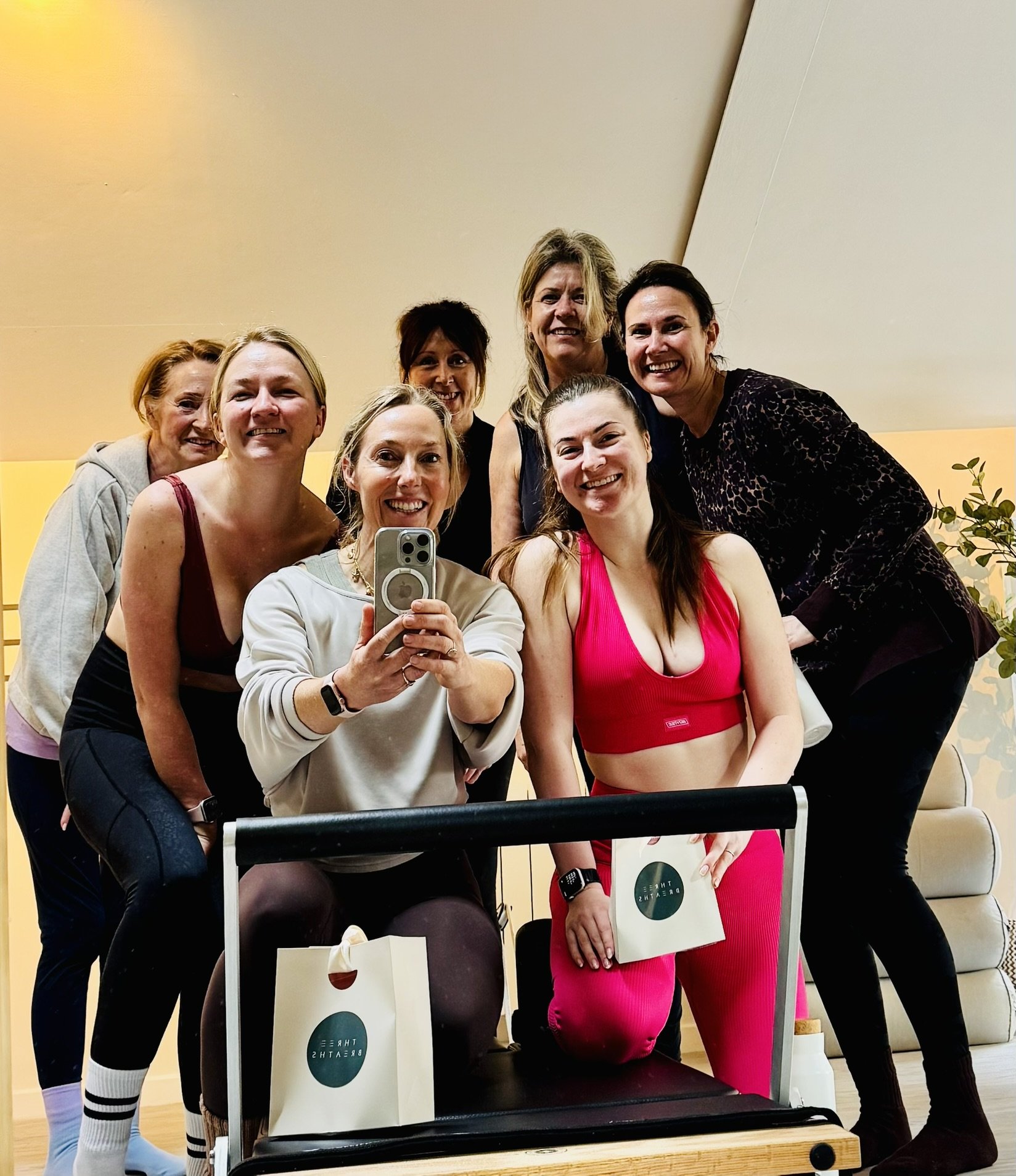 Group of members post Pilates class