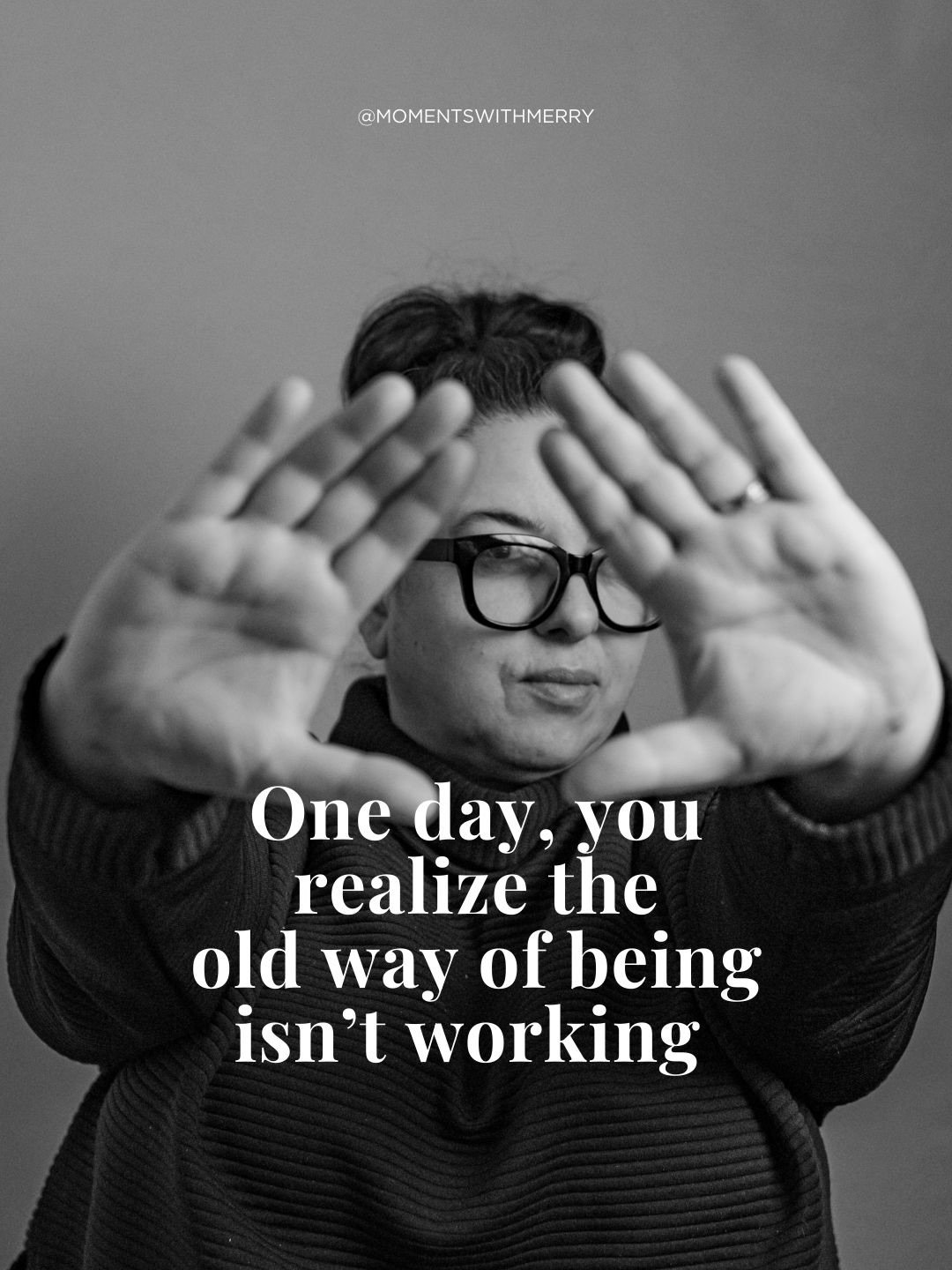 If you&rsquo;ve been holding it together for a long time, 
I see you.
I am you. 

This work is about slowing down.
Letting things move.
And seeing yourself without judgment.

Nothing to become.
Nothing to prove.

Just presence.

Save this for a day y