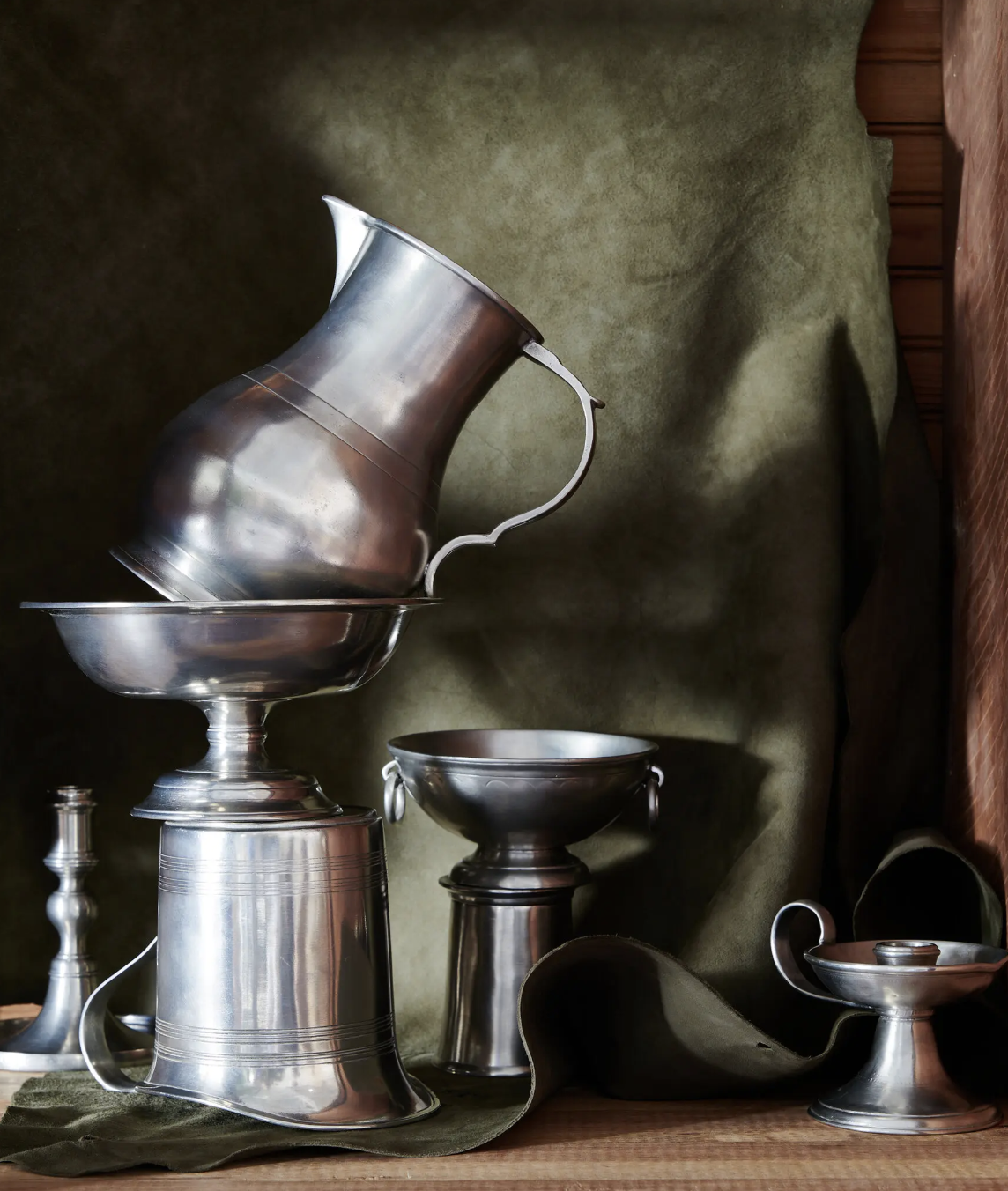 Pewter is the metal of the moment.