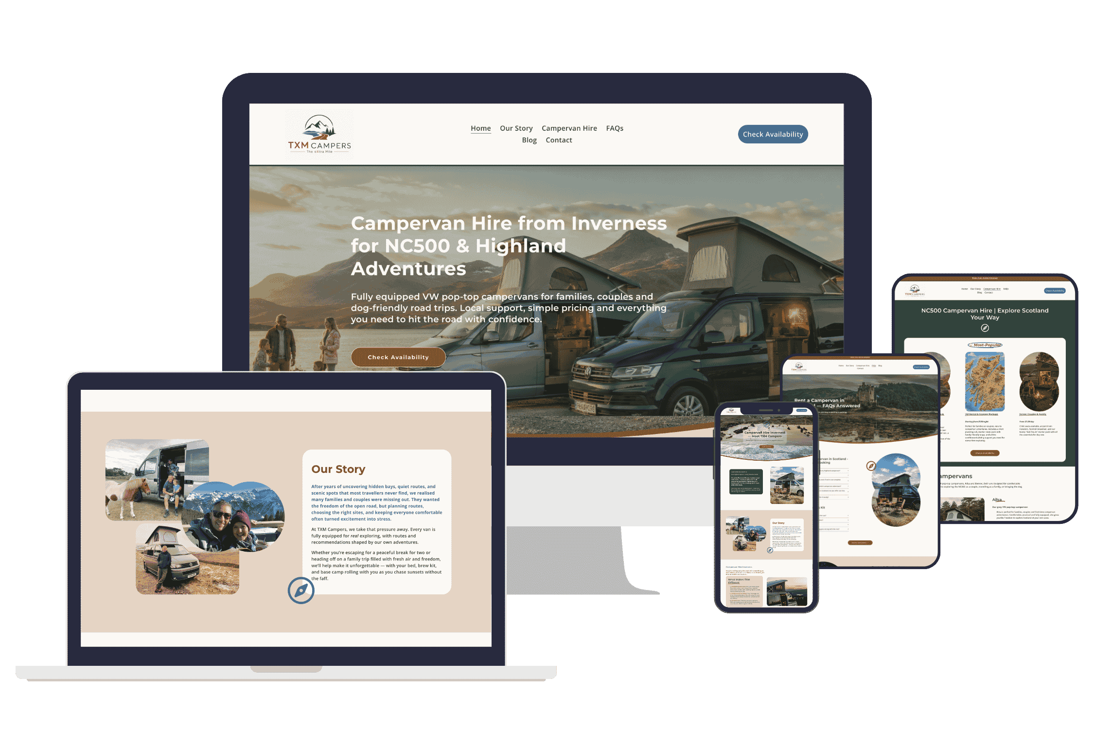 Website for campervan booking business