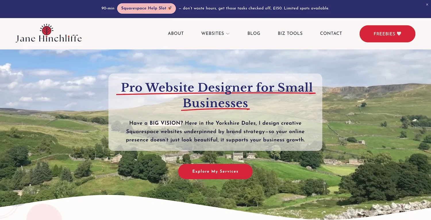 Example of website with transparent box behind text to meet web colour contrast requirements