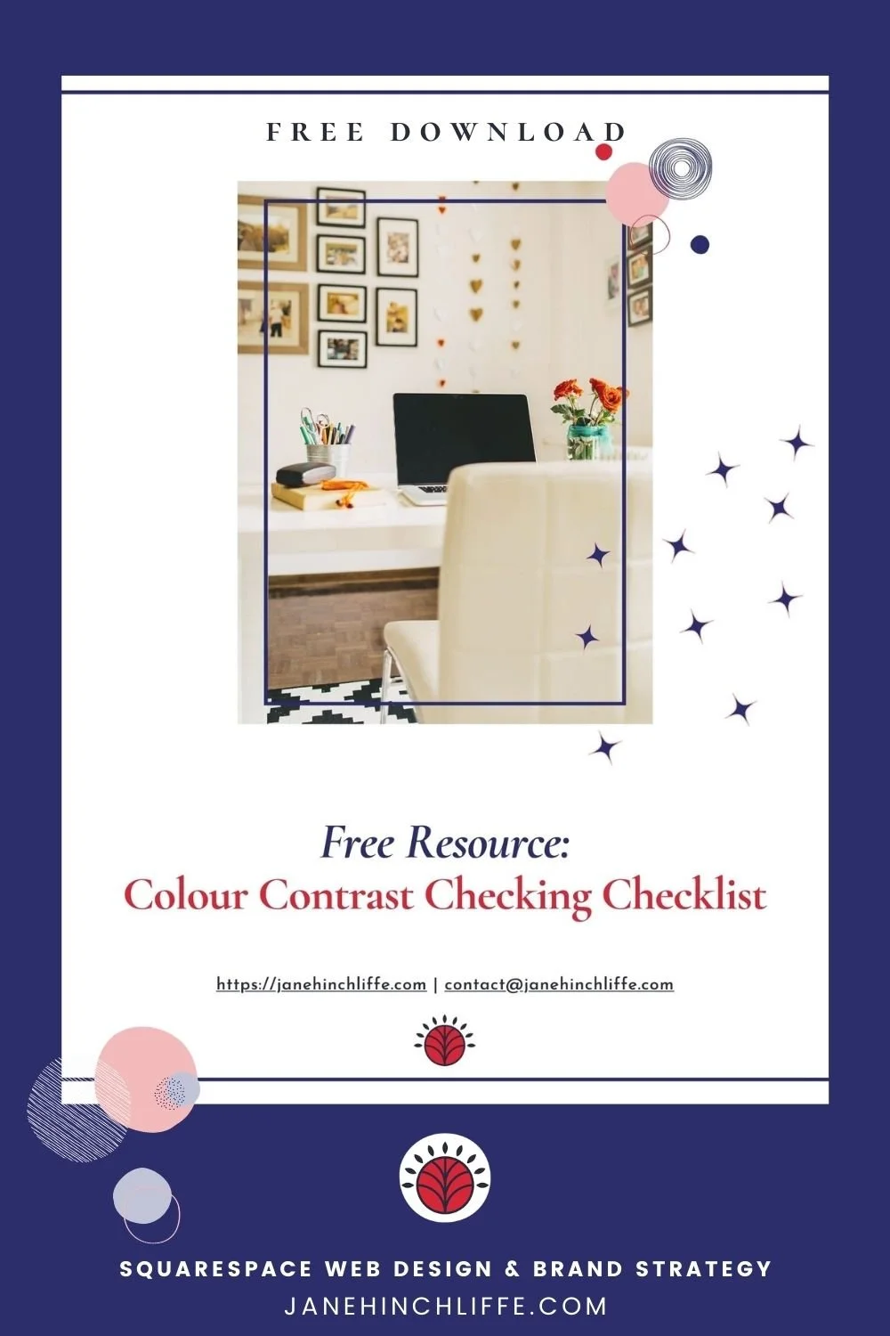 Free Web Colour Contrast Accessibility Guide and Checklist by Jane Hinchliffe, Squarespace Web Designer