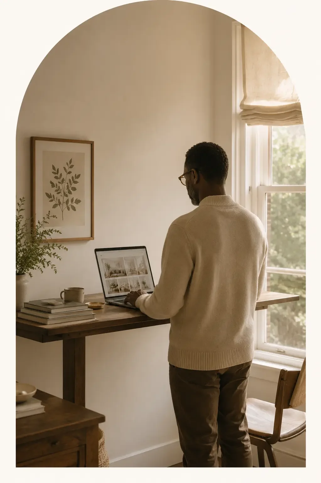 Squarespace Web Designer 3 day website build service in Yorkshire with Jane Hinchliffe showing man working on his laptop