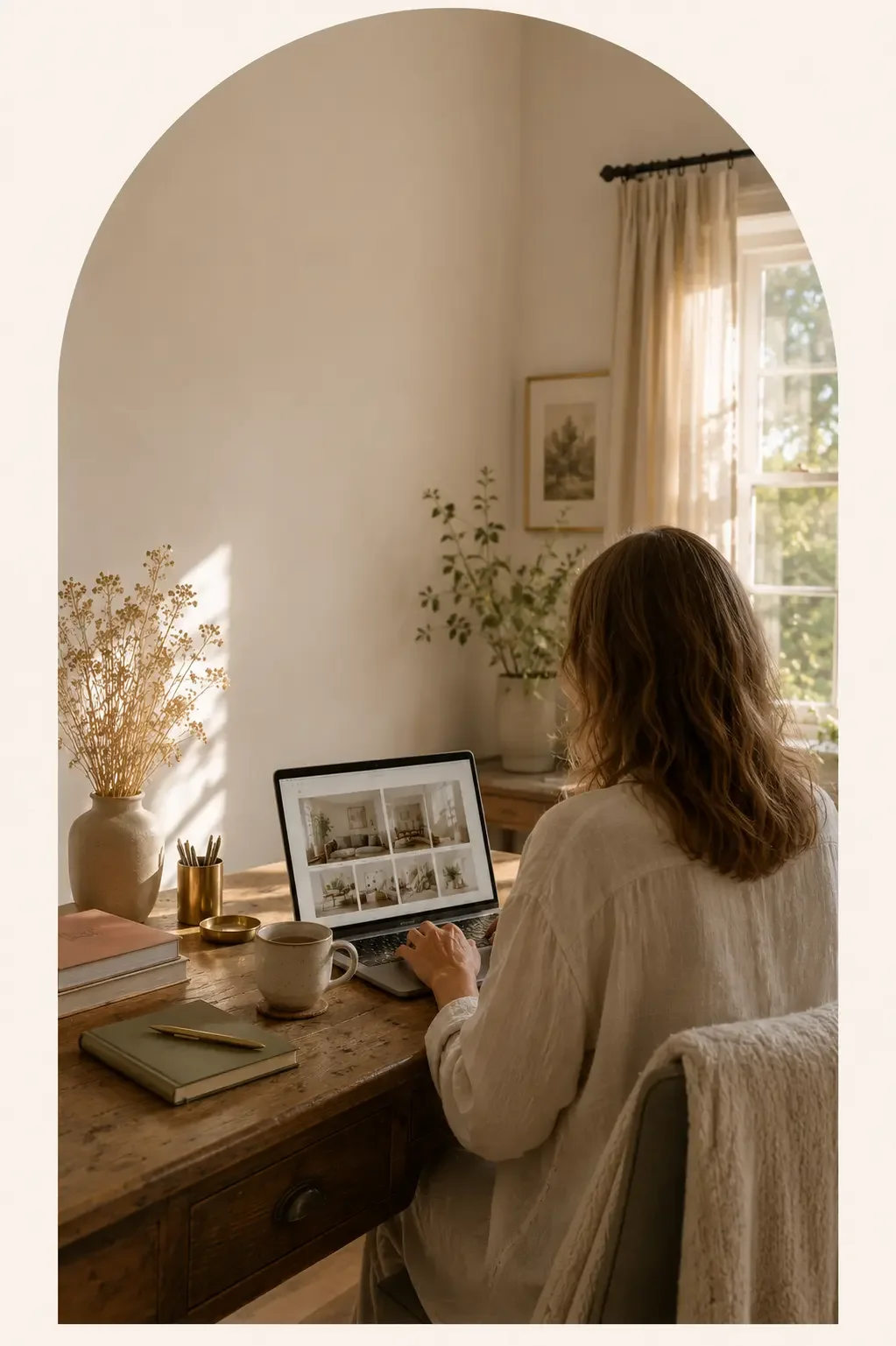 Woman working at laptop after working with Squarespace Web Designer