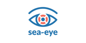 Logo of Sea-Eye with an eye design and a life preserver inside the iris.
