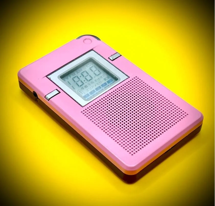 Light Pink Panabox Spirit Box angled view - AM Sweep Ghost Box for Paranormal Investigation