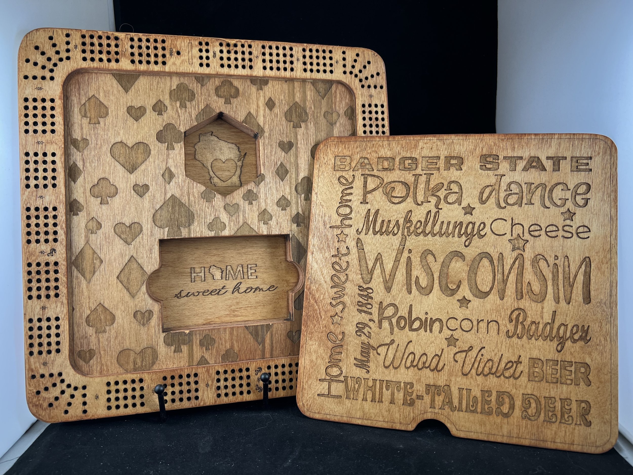 Wisconsin square cribbage board
