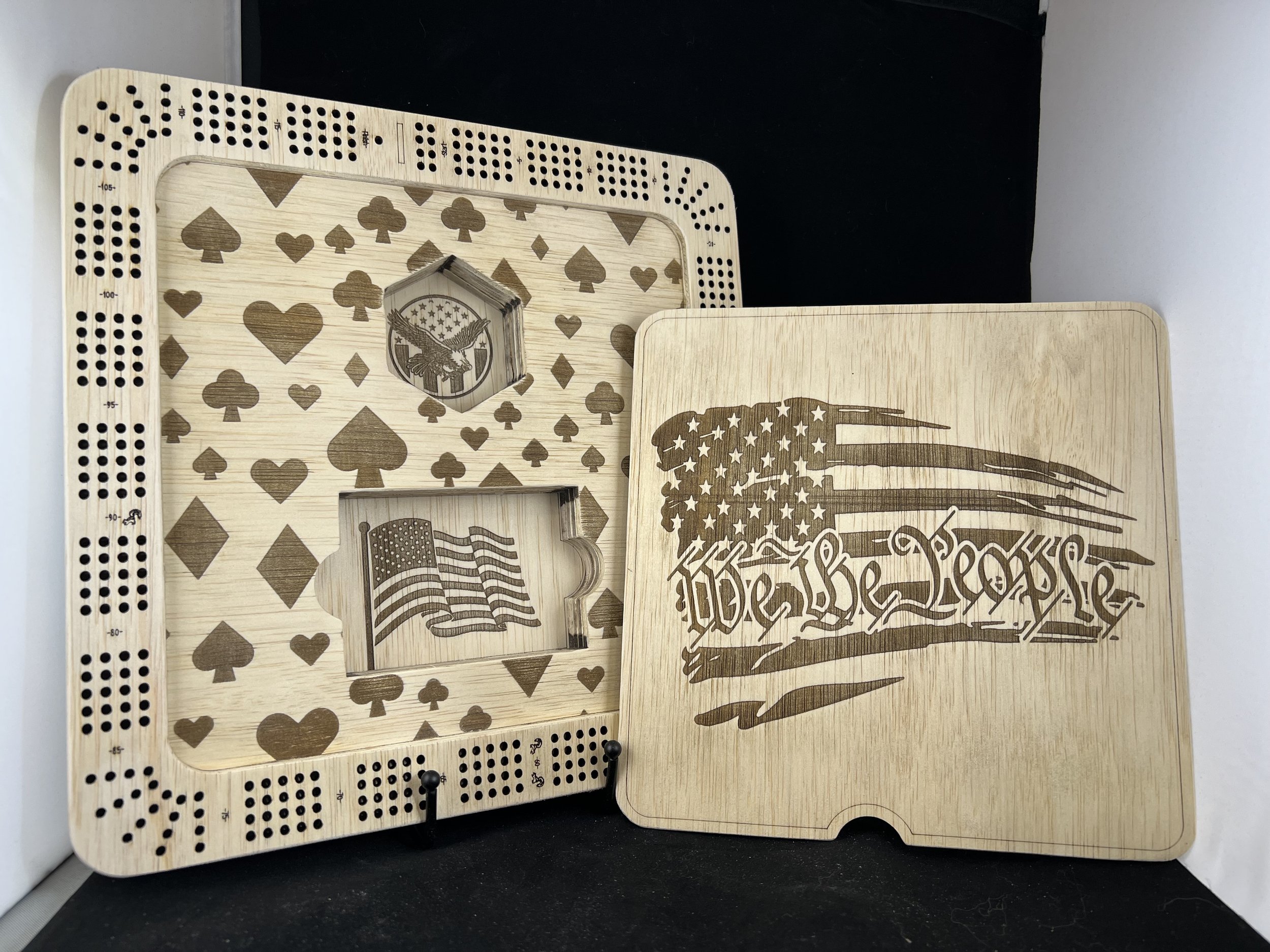 We the People square cribbage board