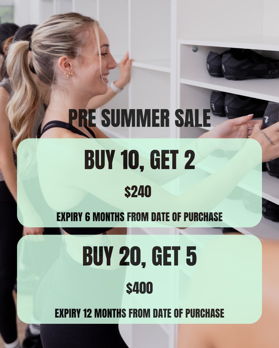 THE MAY LONG WEEKEND SALE IS LIVE 🚨⁠
⁠
For a limited time only:⁠
⁠
🔥 Buy 10 classes, get 2 FREE - $240⁠
🔥 Buy 20 classes, get 5 FREE - $400⁠
⁠
Stock up on rides and head into summer stronger than ever 💥⁠
⁠
PLUS 👀⁠
Special guest instructor this w