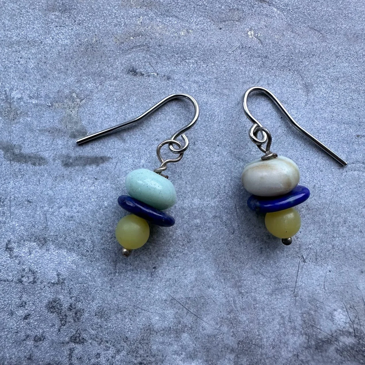 amazonit, lapis og jade