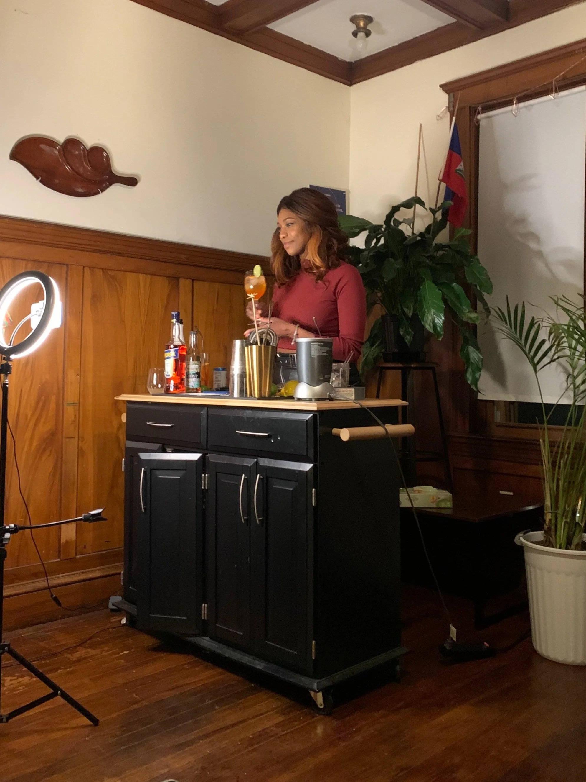 Facilitating a virtual cocktail class with Creatives of Color Boston