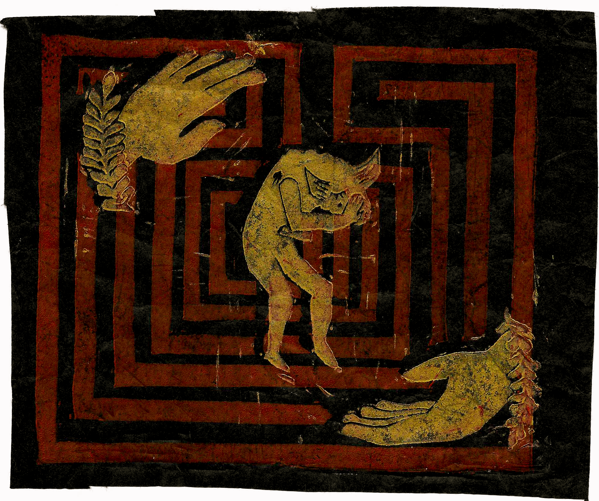 minos, linoleum 2-layer block print (multiple)
