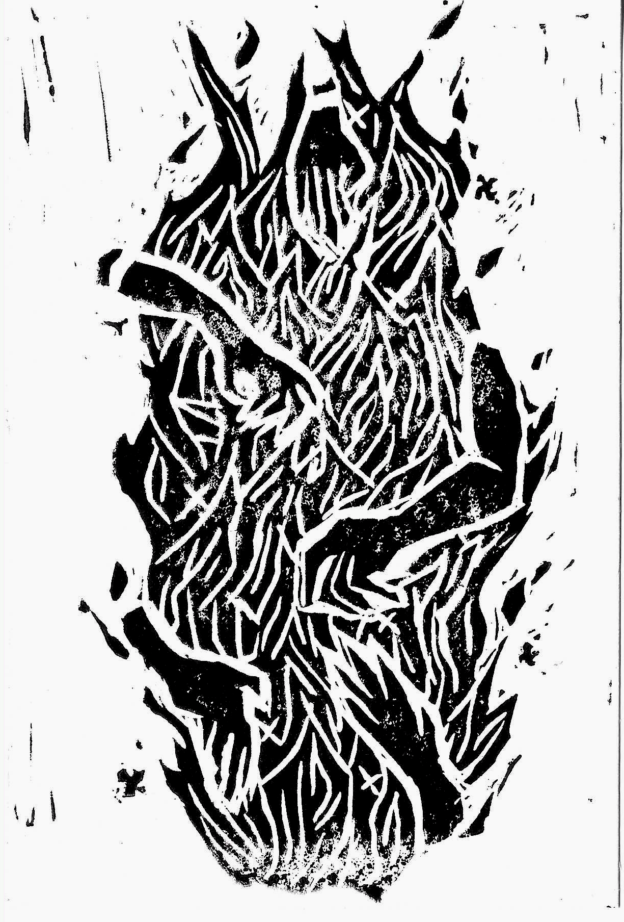 pillar, linoleum block print (multiple)