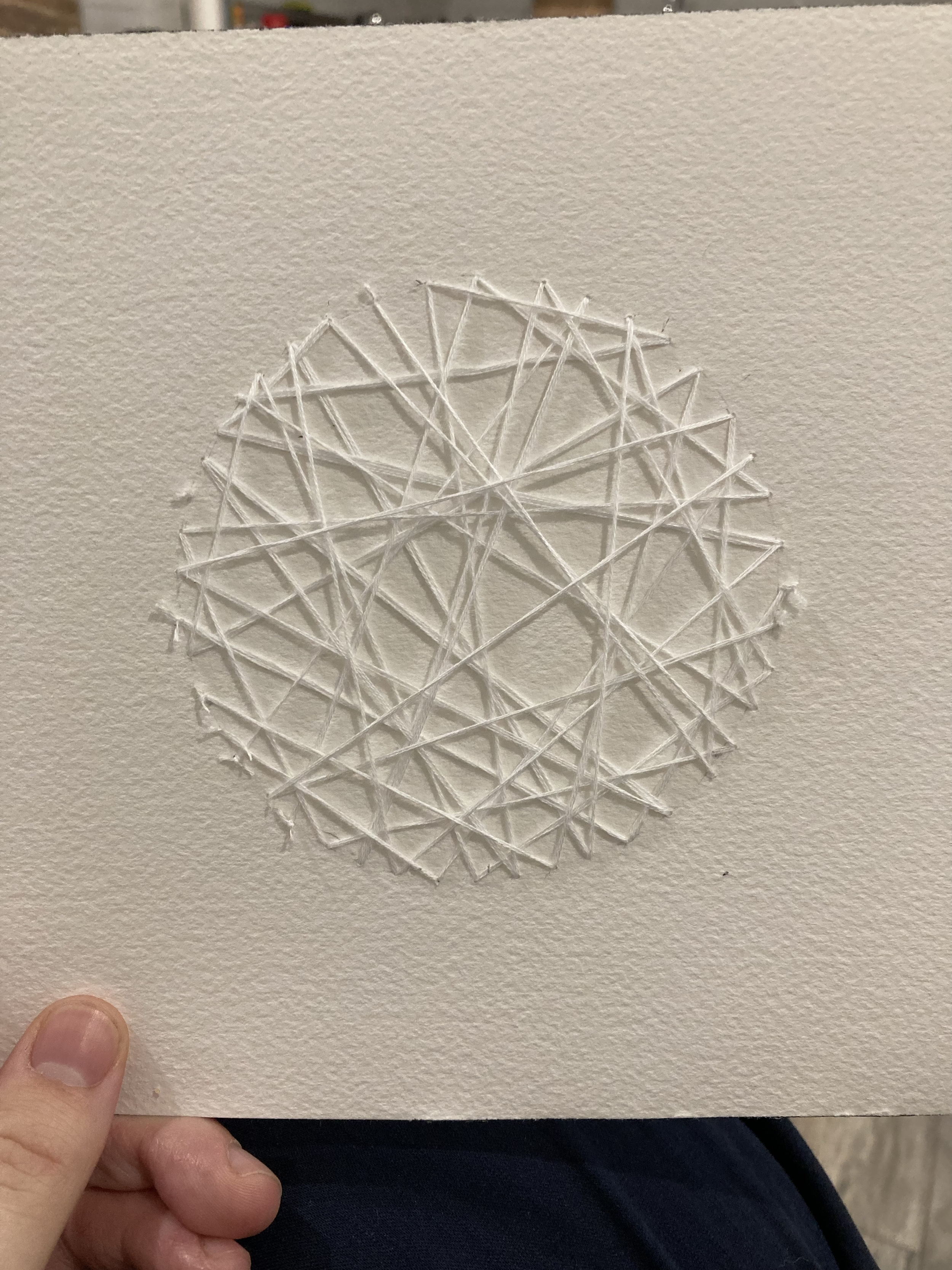 o one (back view), embroidery on paper, 2021. for "in relation", a collaboration with Alex Bilodeau and Hiddy Lee