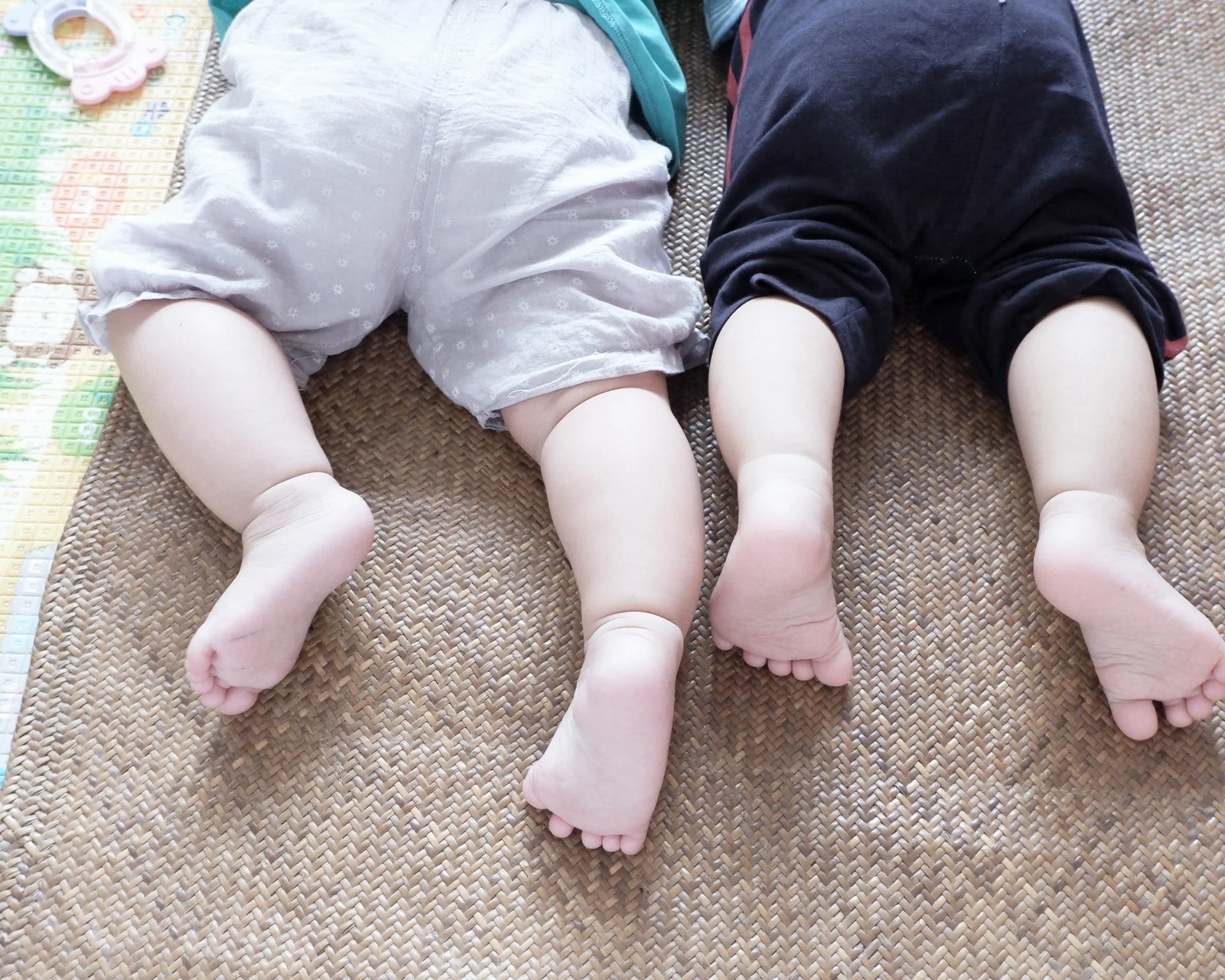 children doing tummy time during PT