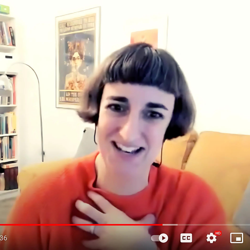 Helena Territt recording a podcast interview