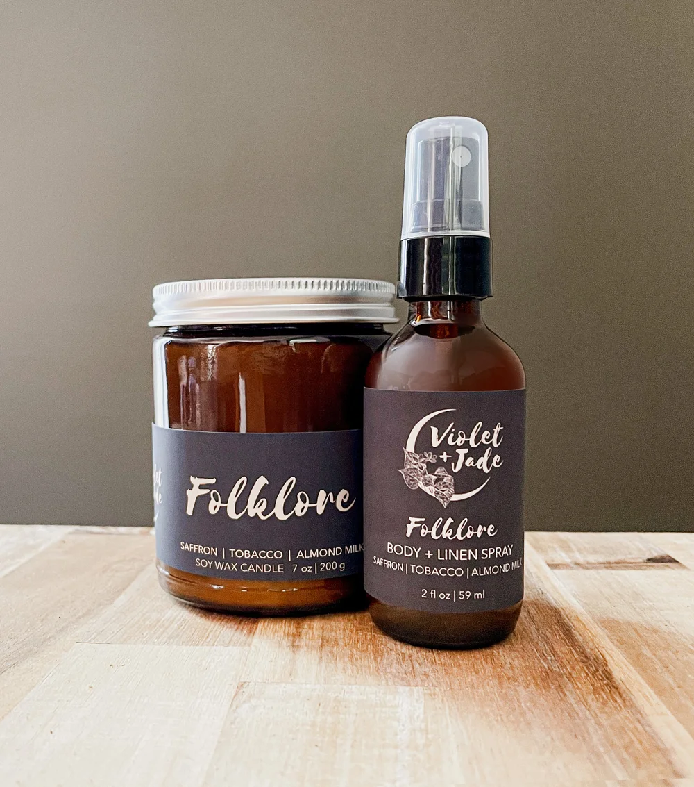 Folklore Body + Linen Spray — Violet & Jade- Scented Candles