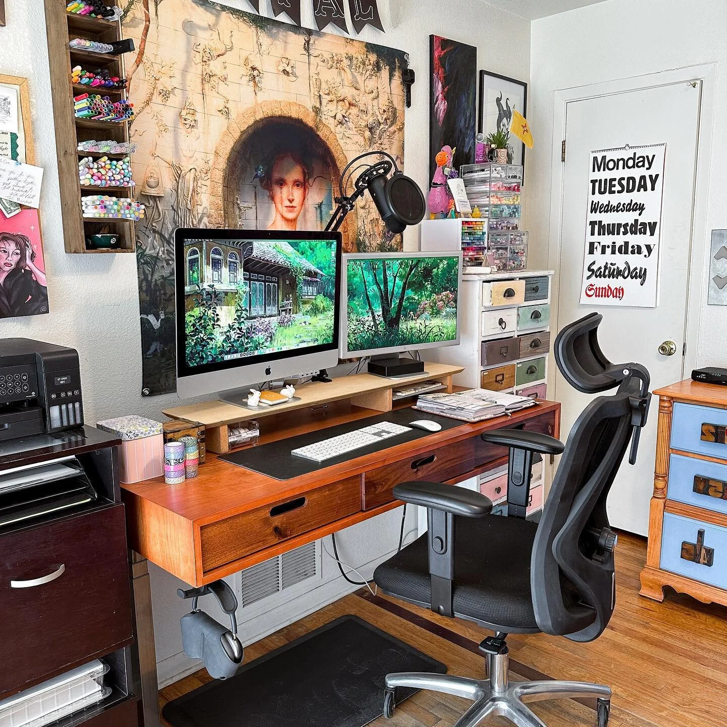 This is where the logo magic happens ✨ &mdash;&nbsp;We both love to make our workspaces comfy and reflect the things we&rsquo;re passionate about. We spend a good chunk of most days here so we thought it would be fun to share it with you. 

What type