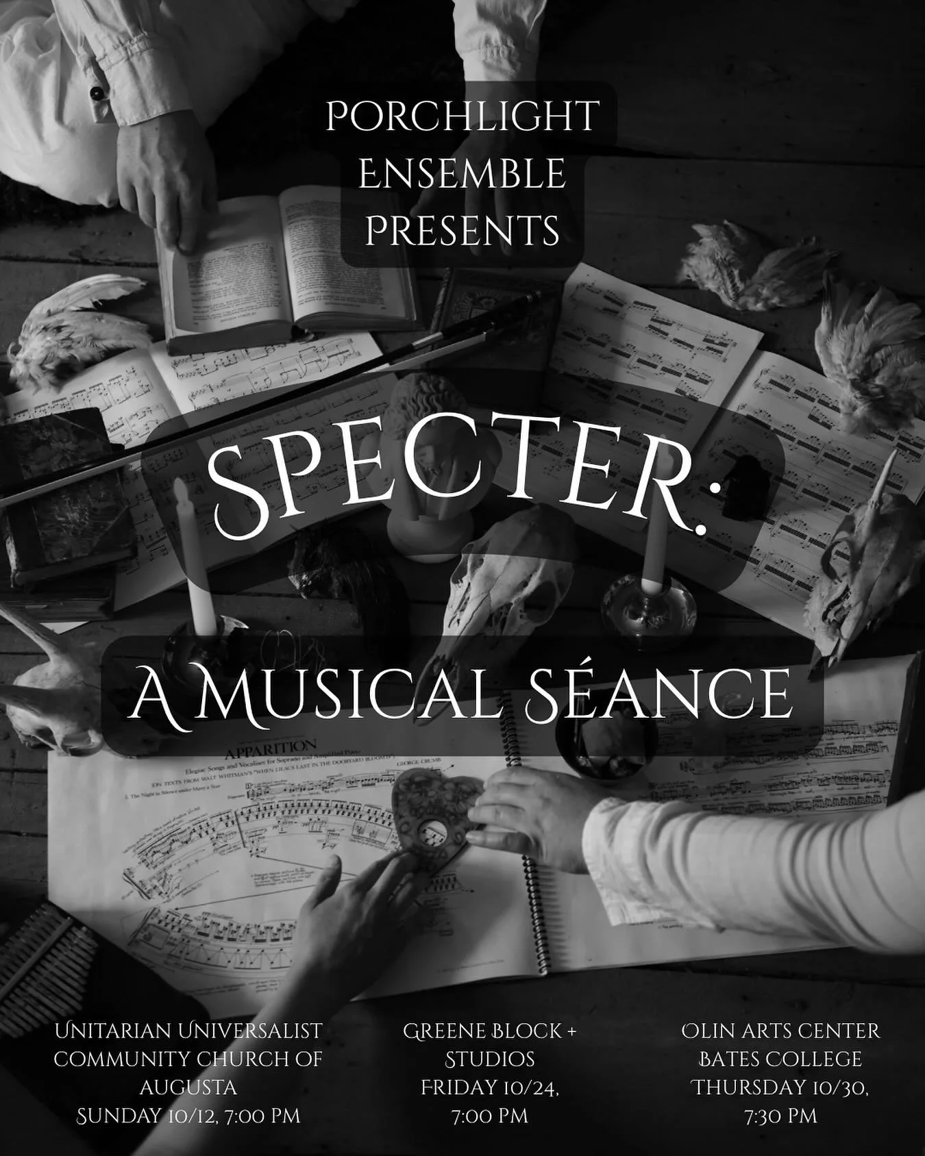 Three chances to catch a performance of &ldquo;Specter: A Musical S&eacute;ance&rdquo; this October! Check out the link in our bio for more details on upcoming performance dates.

📸: S. Nash Callahan
