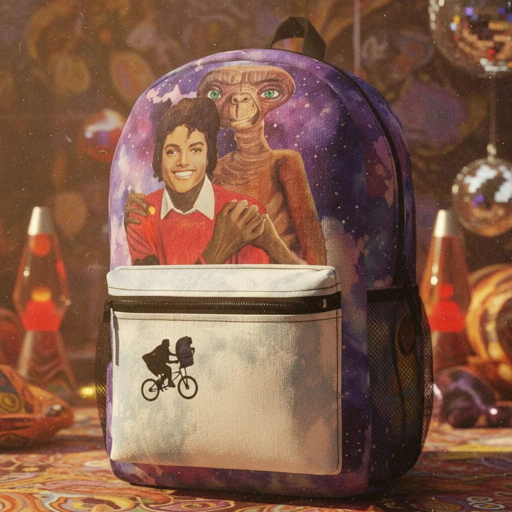 Michael Jackson & E.T. Galaxy Backpack - Retro MJ & ET Be Good Alien School Bag