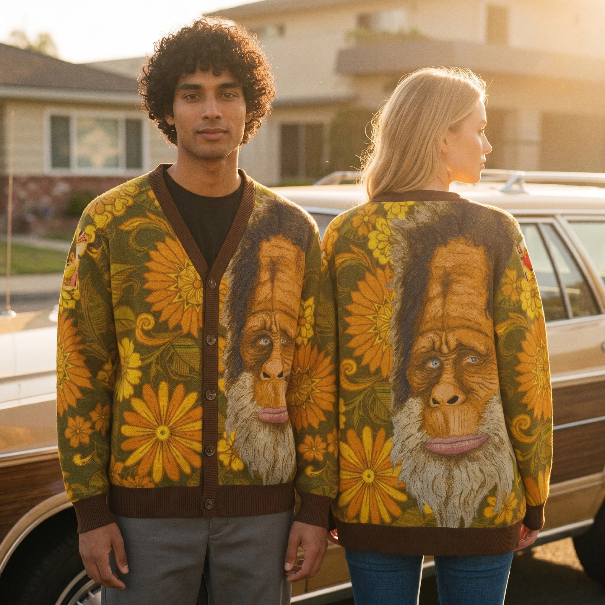 Harry & The Hendersons Vintage Floral Corduroy Cardigan