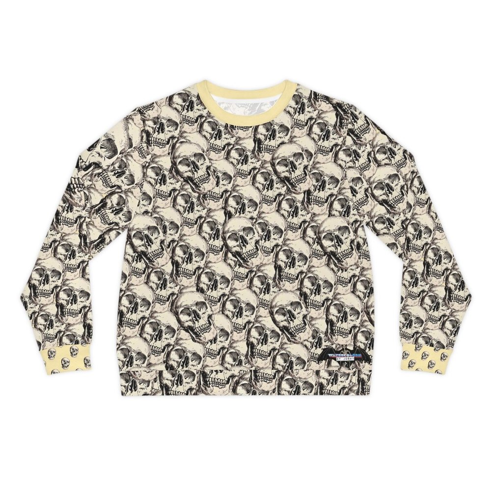 Spooky Skull Sketch Sweatshirt Halloween Hand Drawn Skull