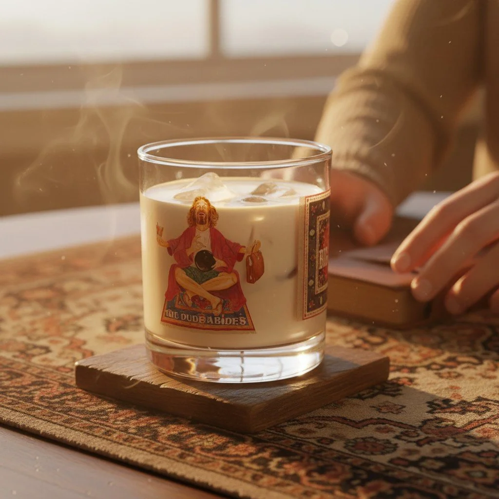 The Dude Abides White Russian Rocks Glass, 10oz